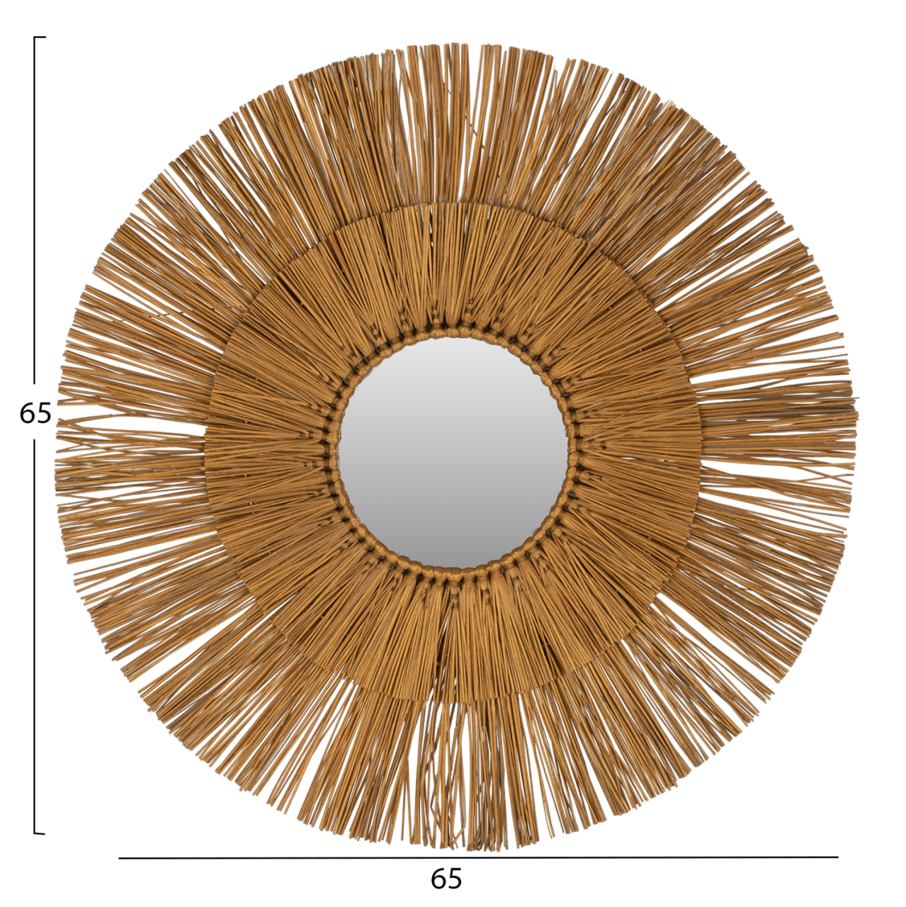 WALL MIRROR ROUND WITH MENDONG GRASS FRAME IN GOLD COLOR Φ65cm.HM7801 [2]