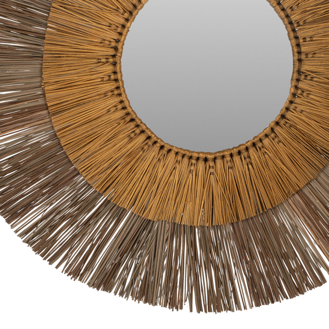 WALL MIRROR ROUND WITH MENDONG GRASS FRAME IN NATURAL AND GOLD Φ70cm.HM7800 [3]