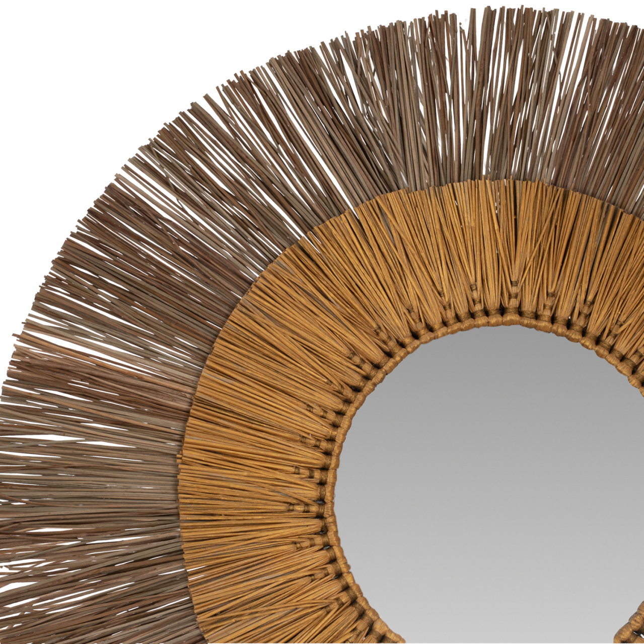 WALL MIRROR ROUND WITH MENDONG GRASS FRAME IN NATURAL AND GOLD Φ70cm.HM7800 [4]