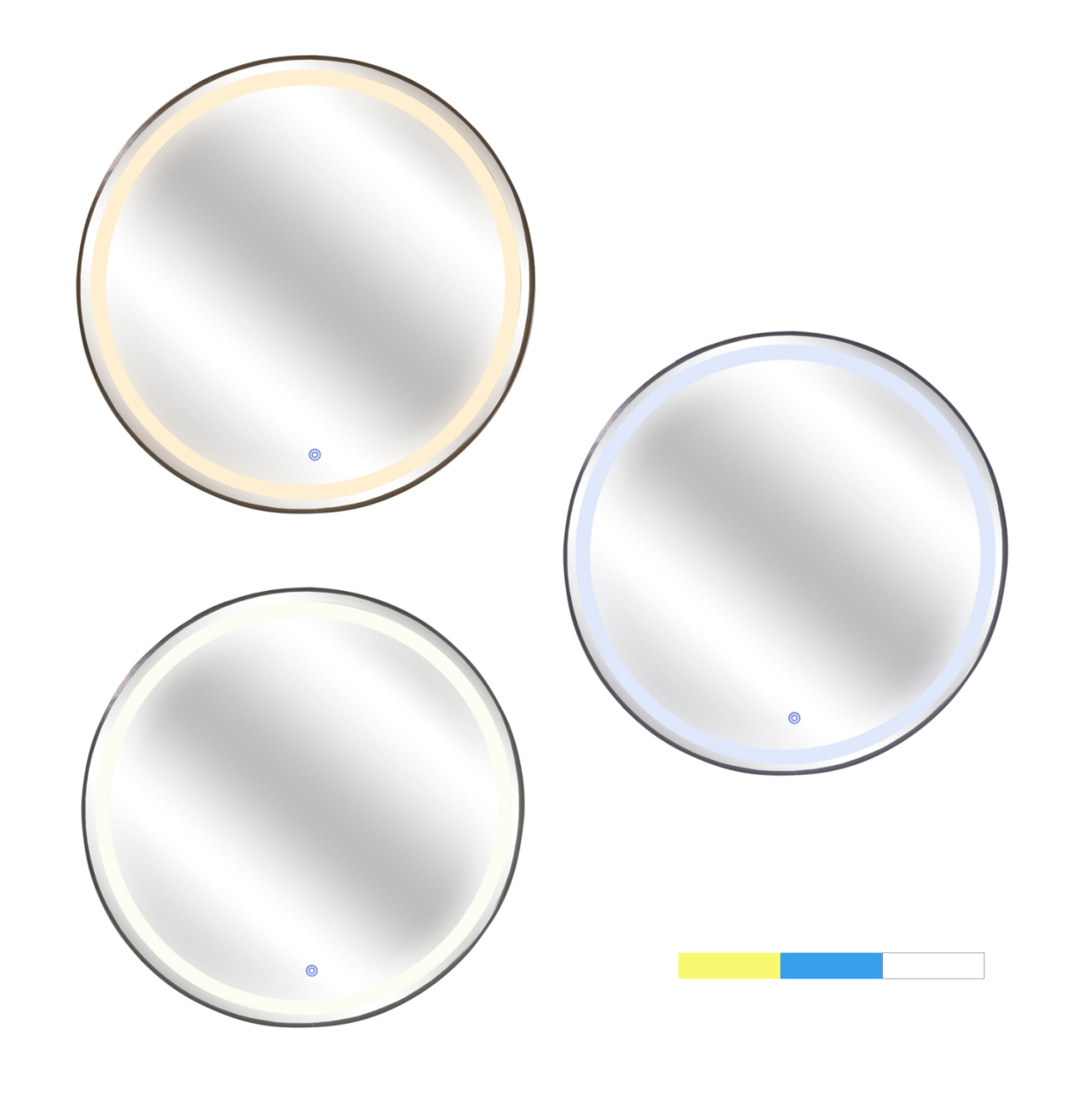 WALL MIRROR ROUNDER FB94503.01 ALUMINUM FRAME IN BLACK-LED LIGHTING Φ80cm. [3]