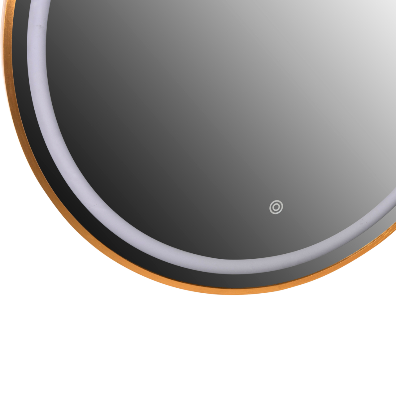 WALL MIRROR ROUNDER HM4503.30 ALUMINUM FRAME IN GOLDEN-LED LIGHTING Φ80cm. [5]