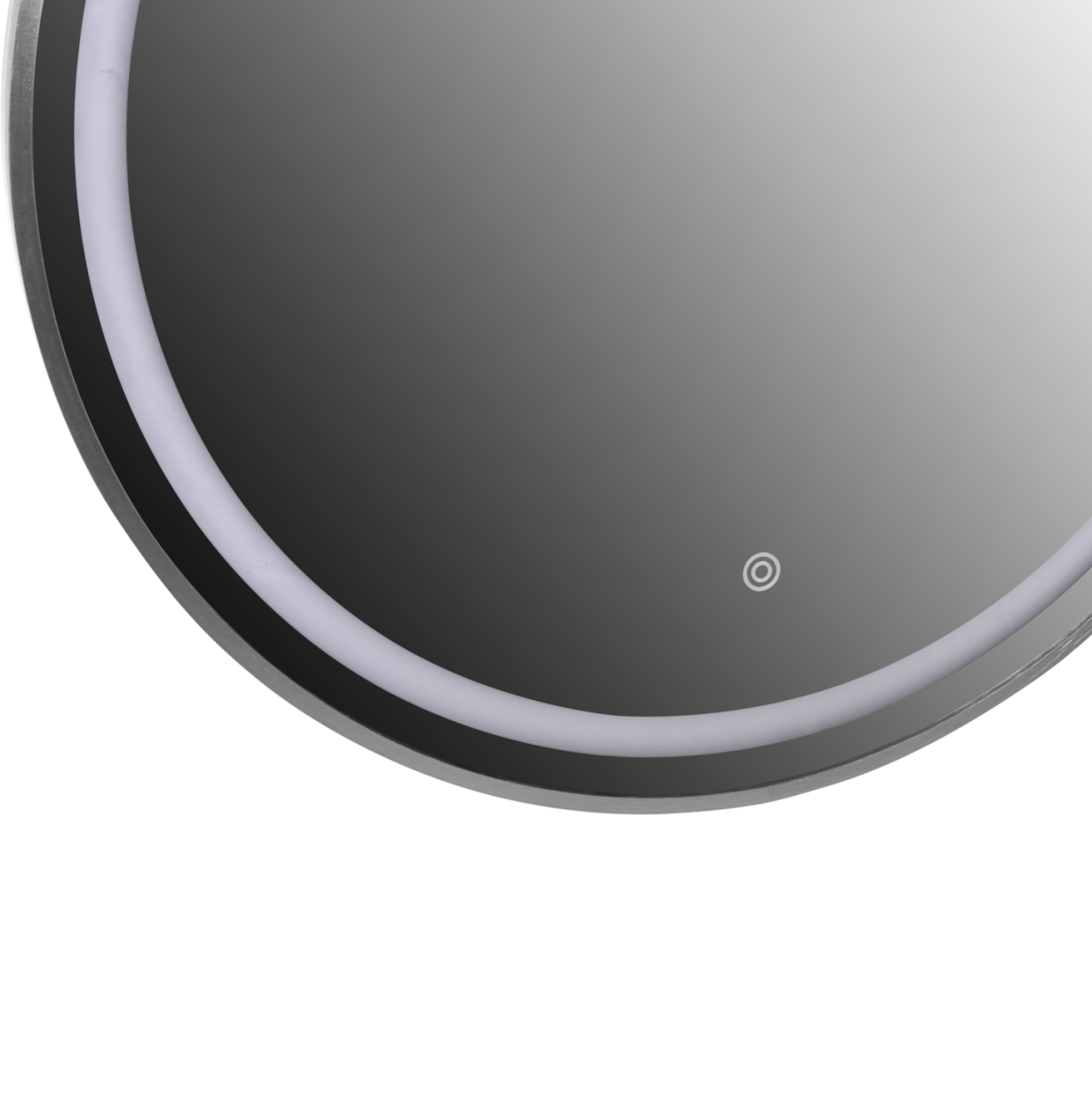 WALL MIRROR ROUNDER HM4503.40 ALUMINUM FRAME IN SILVER-LED LIGHTING Φ80cm. [5]