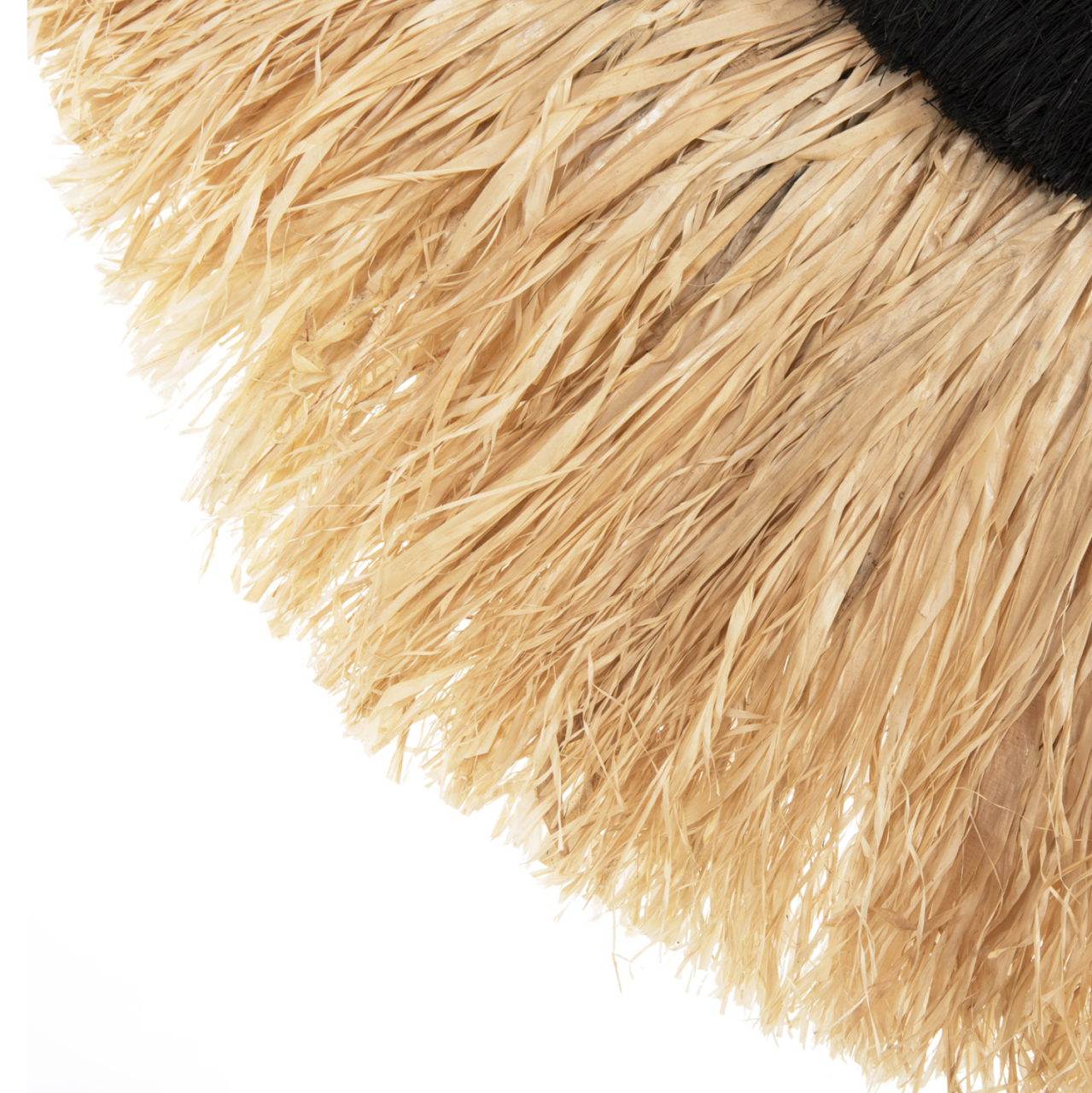 WALL MIRROR SEMI-CIRCLE WITH SISAL and ABACA FIBERS IN NATURAL-BLACK COLOR 85x3x50Hcm.HM7799 [6]