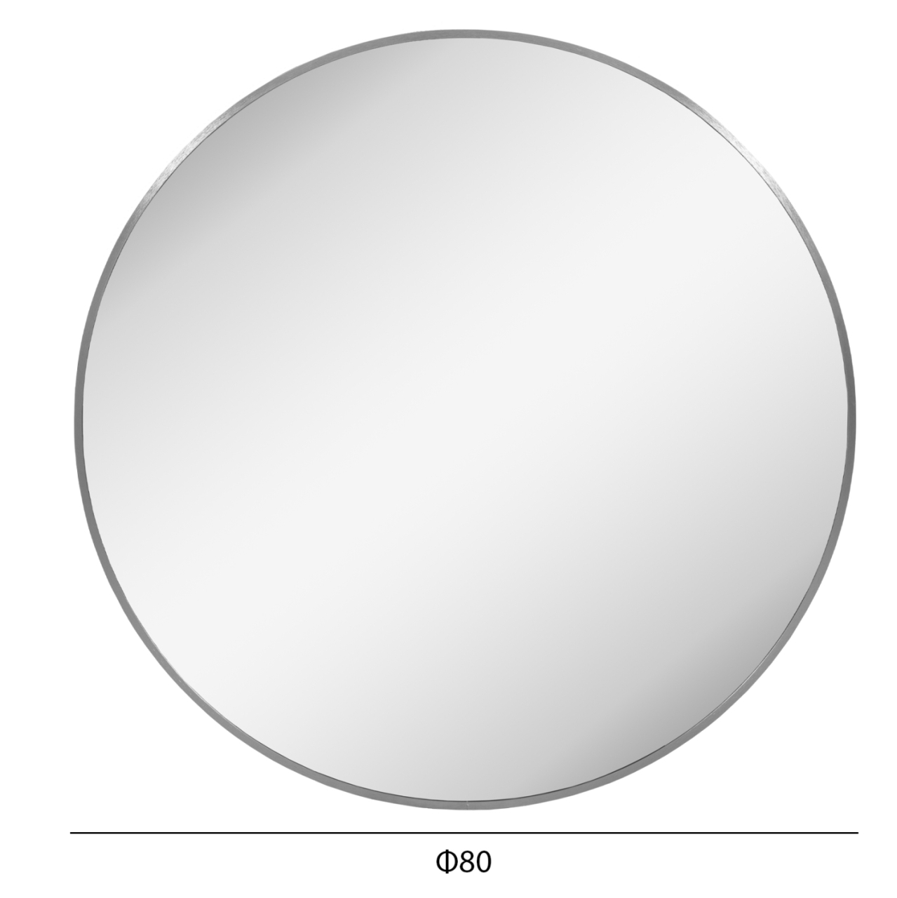 WALL MIRROR SERIES ARCHER HM4498.40 ROUND ALUMINUM FRAME IN SILVER Φ80cm. [2]
