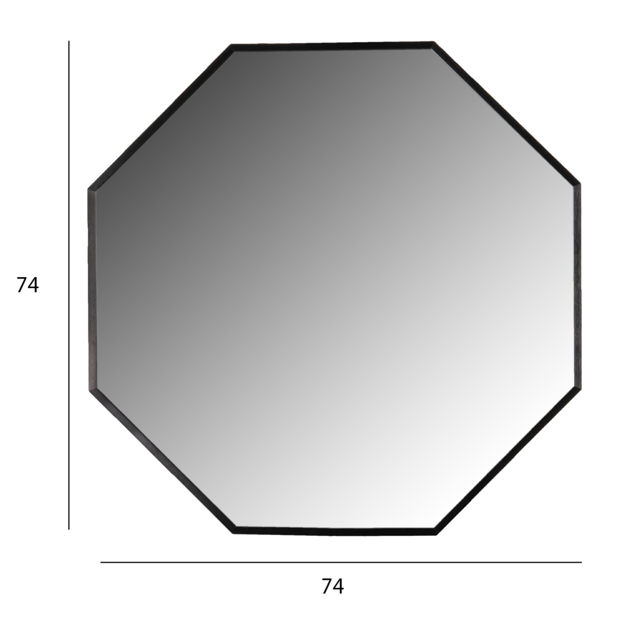 WALL MIRROR SERIES ARCHER HM4499.01 OCTAGON ALUMINUM FRAME IN BLACK Φ74cm. [2]