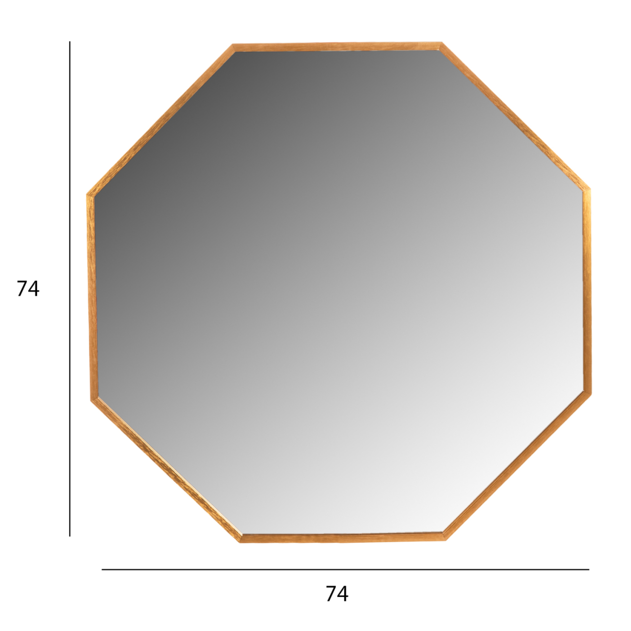 WALL MIRROR SERIES ARCHER HM4499.30 OCTAGON ALUMINUM FRAME IN GOLDEN Φ74cm. [2]