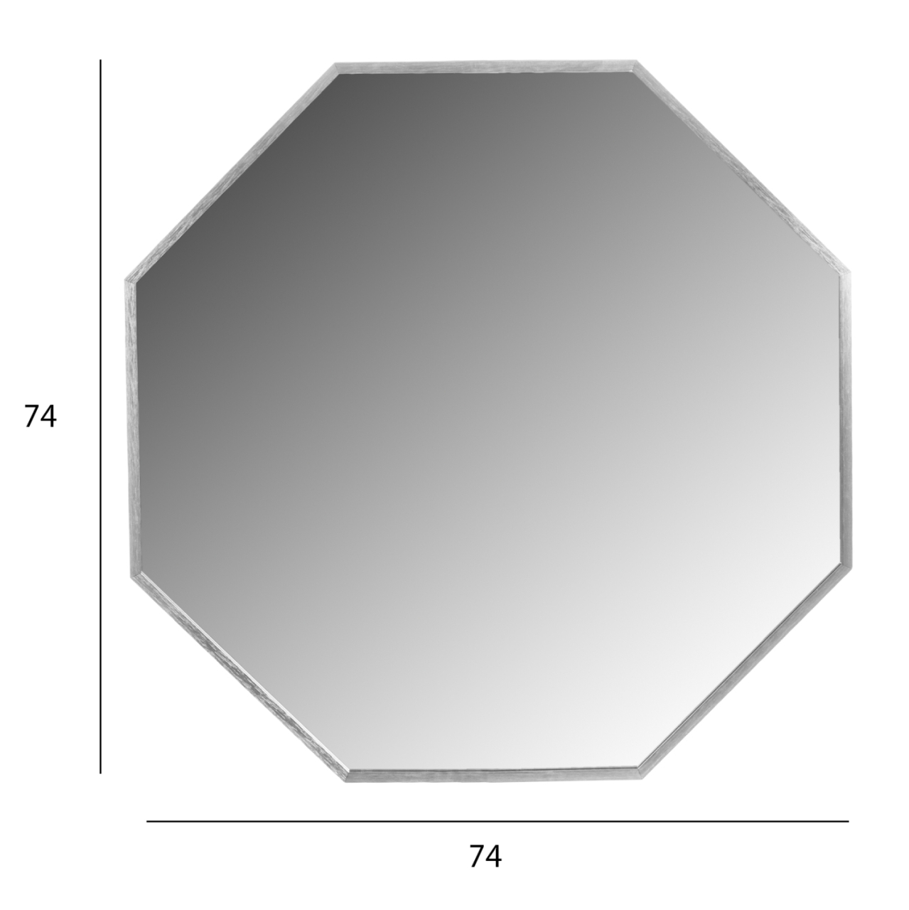 WALL MIRROR SERIES ARCHER HM4499.40 OCTAGON ALUMINUM FRAME IN SILVER Φ74cm. [2]