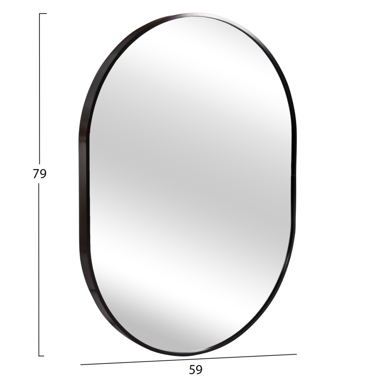 WALL MIRROR SERIES ARCHER HM4500.01 OVAL ALUMINUM FRAME IN BLACK 59x79Hcm. [2]