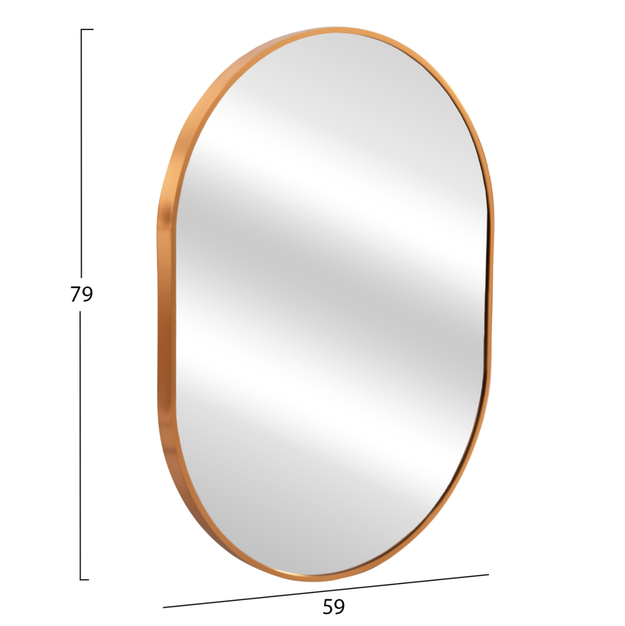WALL MIRROR SERIES ARCHER HM4500.30 OVAL ALUMINUM FRAME IN GOLDEN 59x79Hcm. [2]