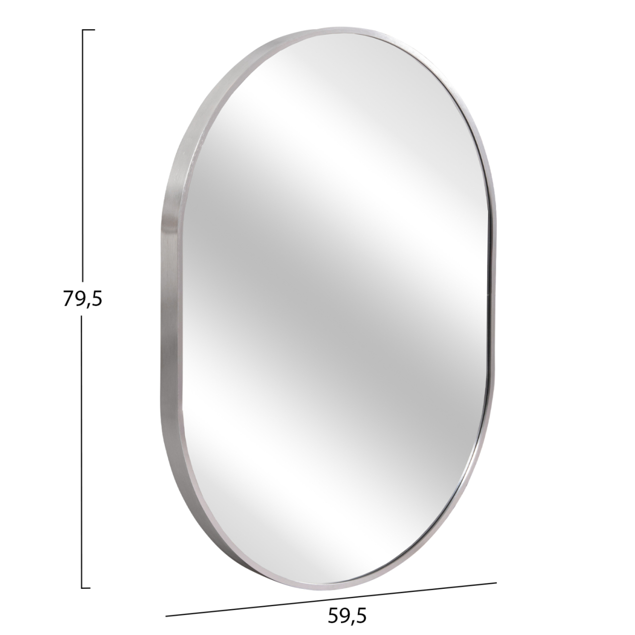 WALL MIRROR SERIES ARCHER HM4500.40 OVAL ALUMINUM FRAME IN SILVER 59x79Hcm. [2]