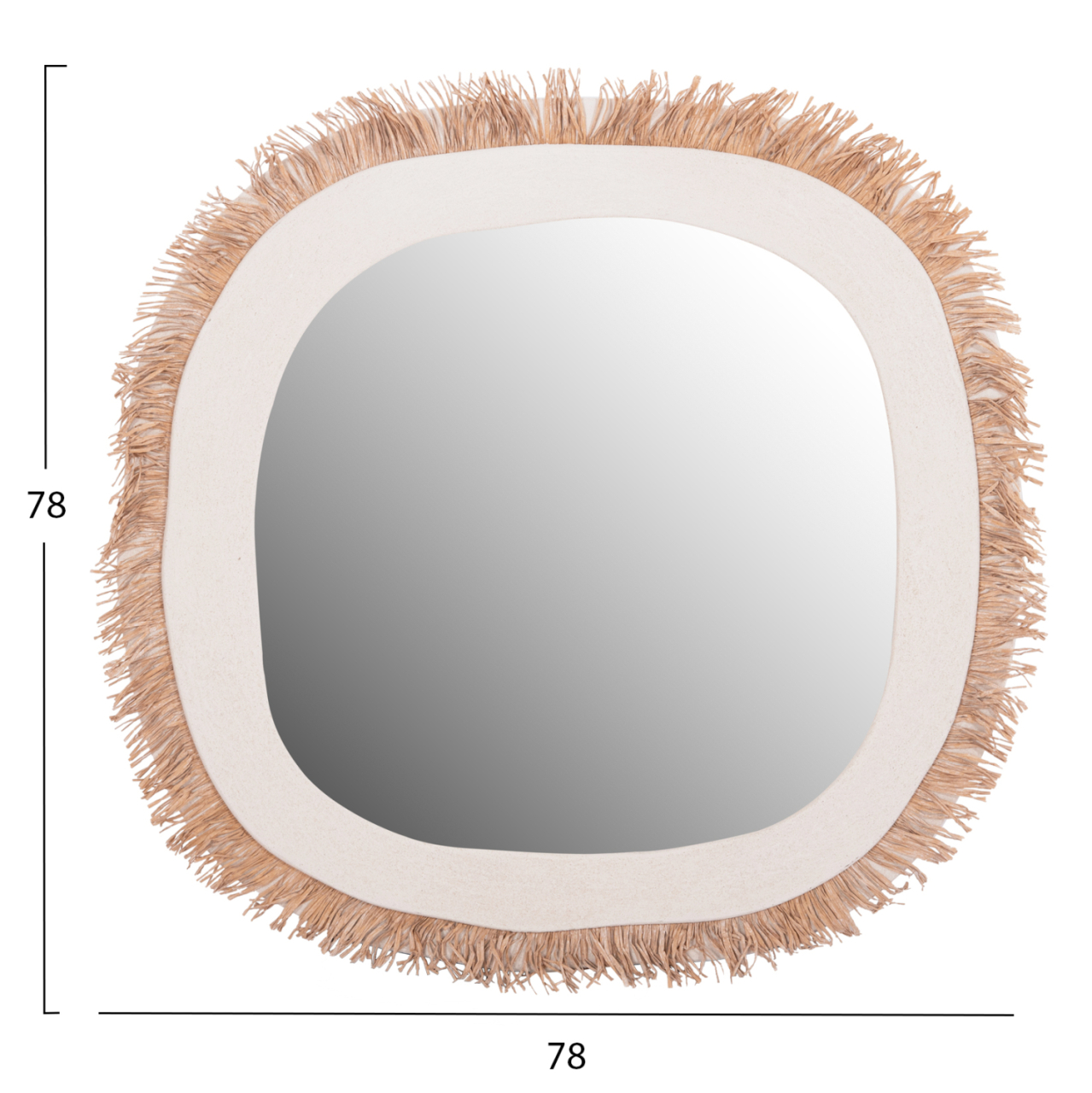 WALL MIRROR SERIES SANTORINI HM4527 MDF IN OFF WHITE-DECOR IN BEIGE 78x1,8x78Hcm. [2]
