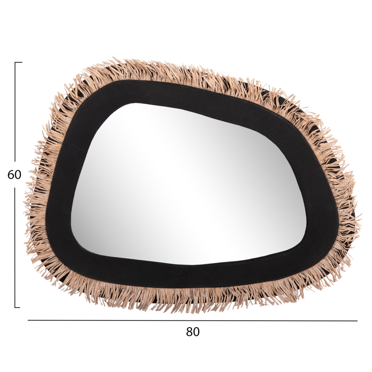 WALL MIRROR SERIES SANTORINI HM4530 MDF IN BLACK-DECOR IN BEIGE 80x1,8x60Hcm. [2]
