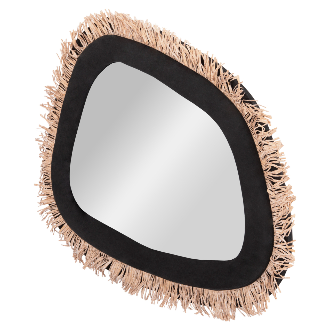 WALL MIRROR SERIES SANTORINI HM4530 MDF IN BLACK-DECOR IN BEIGE 80x1,8x60Hcm. [3]