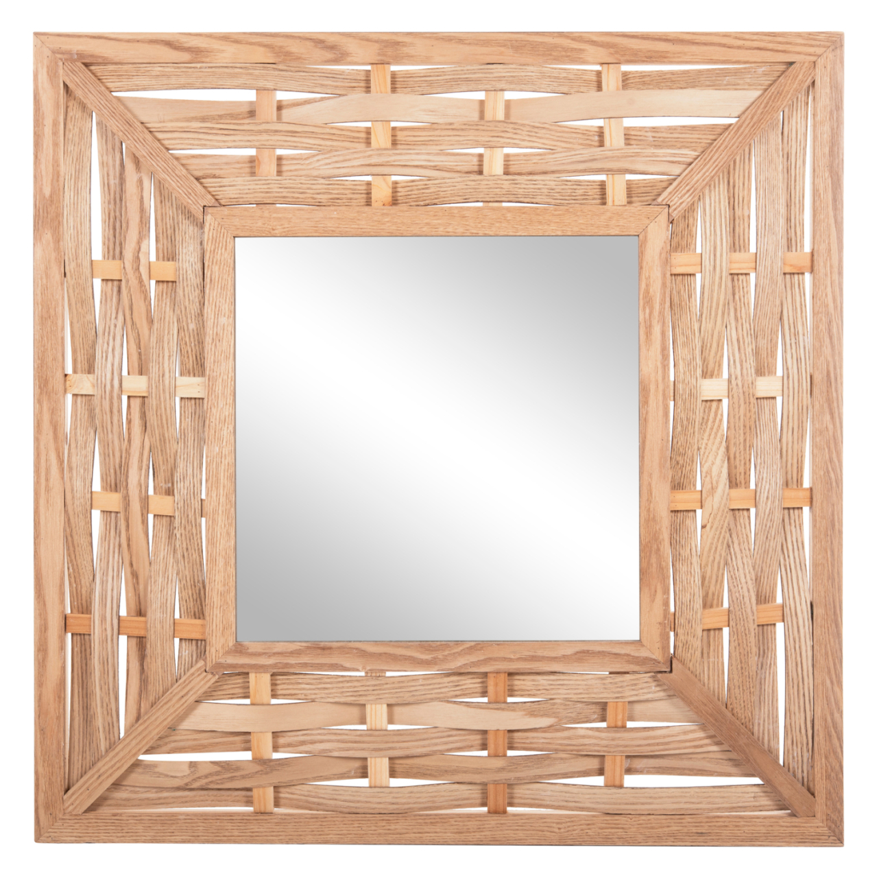 WALL MIRROR SQUARE HM4226 BAMBOO IN OAK COLOR 71x7x71cm. [3]