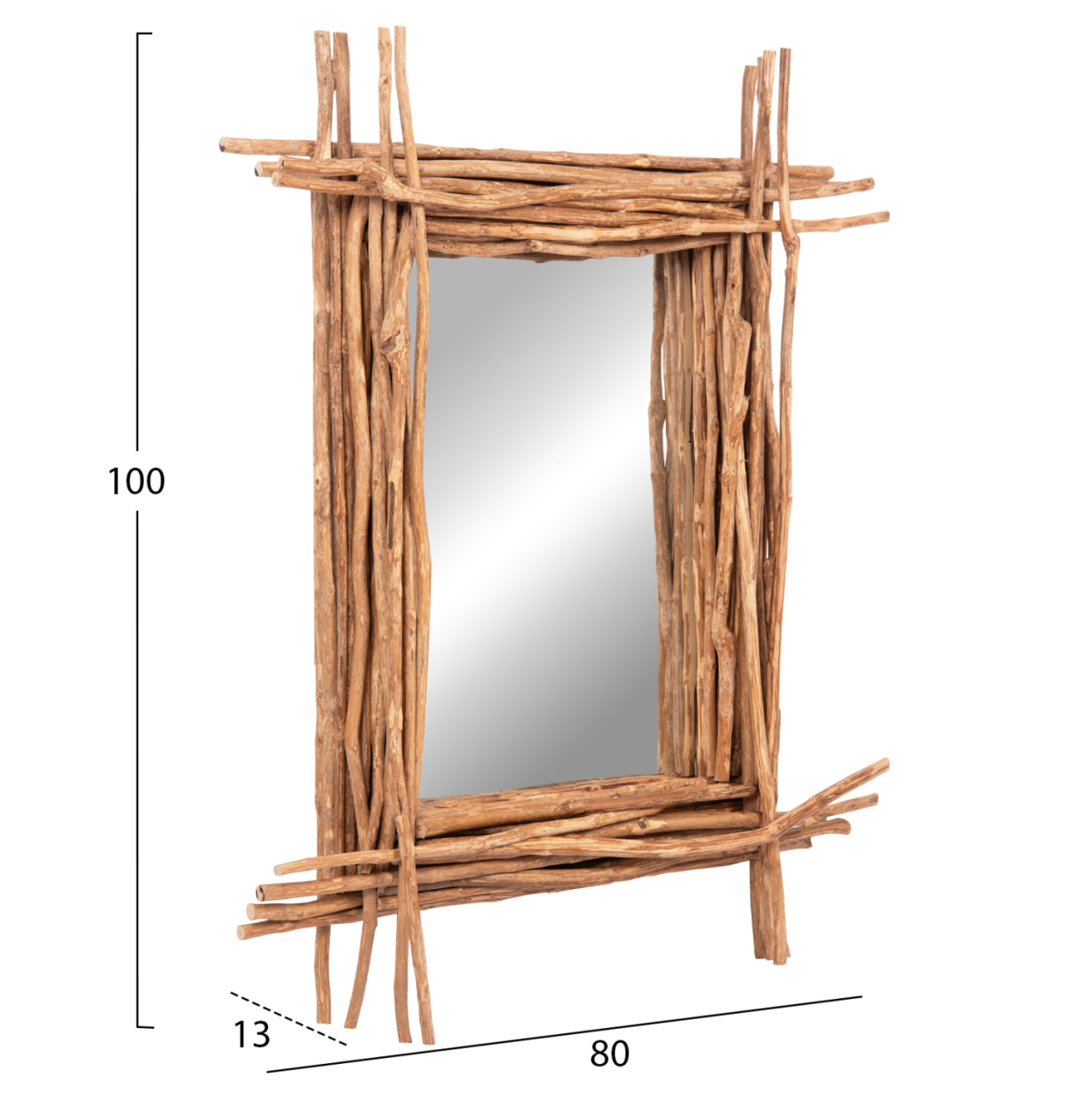 WALL MIRROR TWIGGER HM4442 DRIFTWOOD IN NATURAL COLOR 80x15x100Hcm. [2]