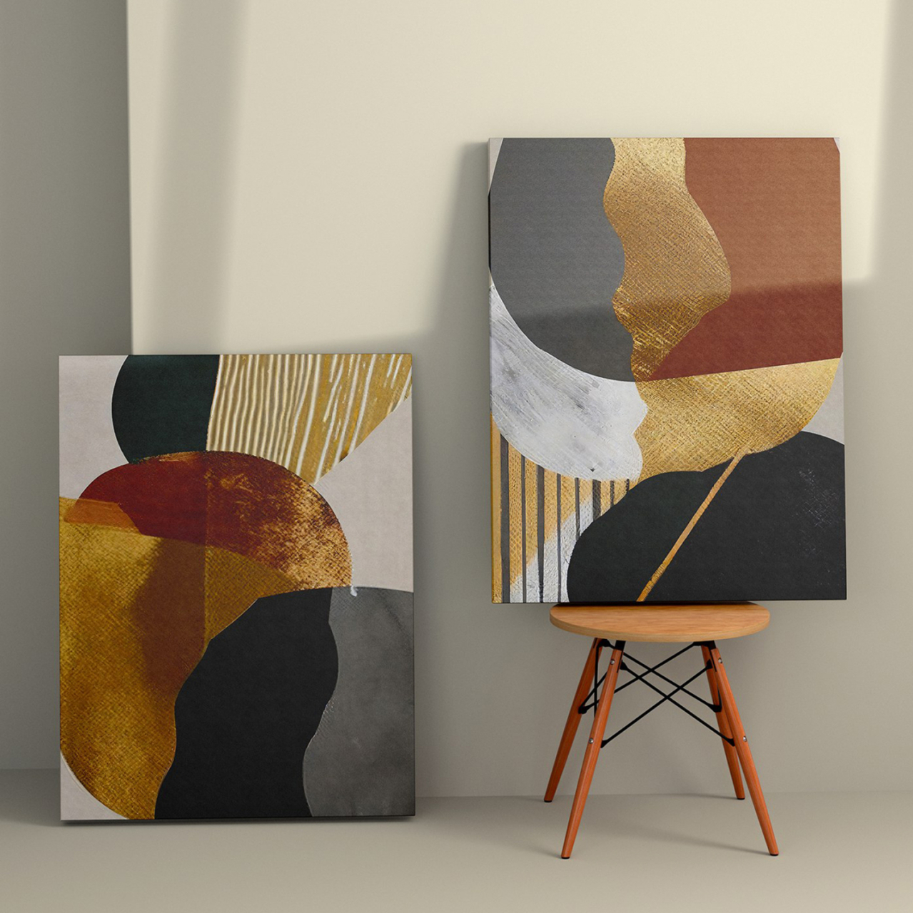WALL PAINTING 2PCS SERIES GOBI HM4836 PRINTED CANVAS 50x3(thickness)x70Hcm.(x2) [2]