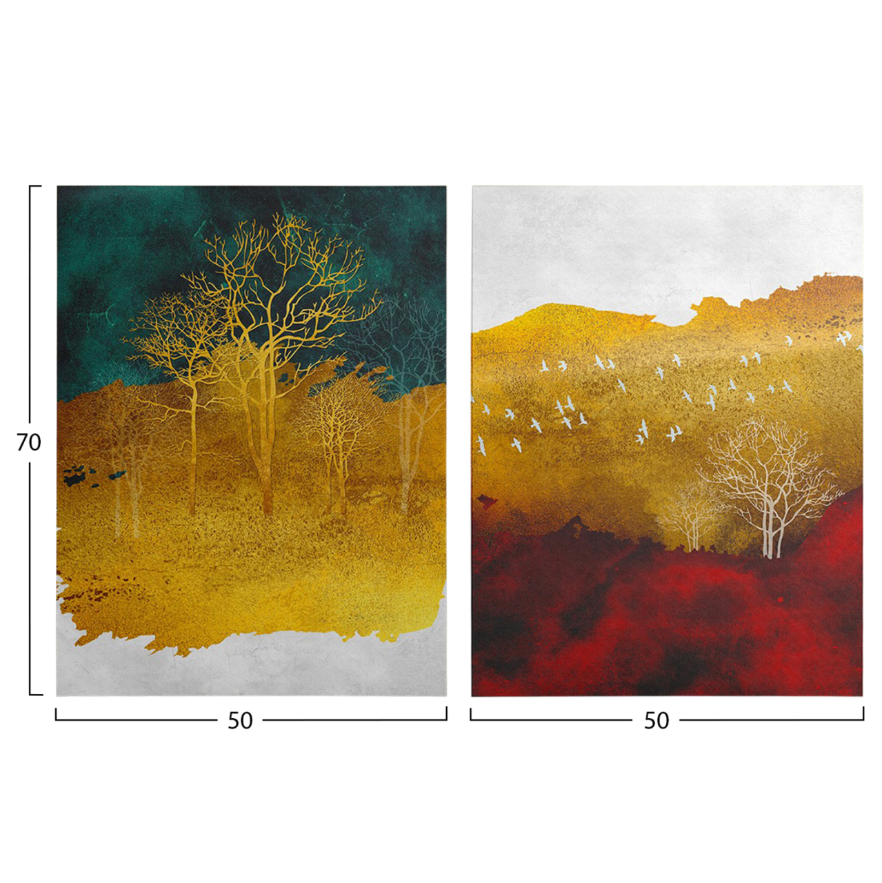 WALL PAINTING 2PCS SERIES GOBI HM4837 PRINTED CANVAS 50x3(thickness)x70Hcm.(x2) [3]