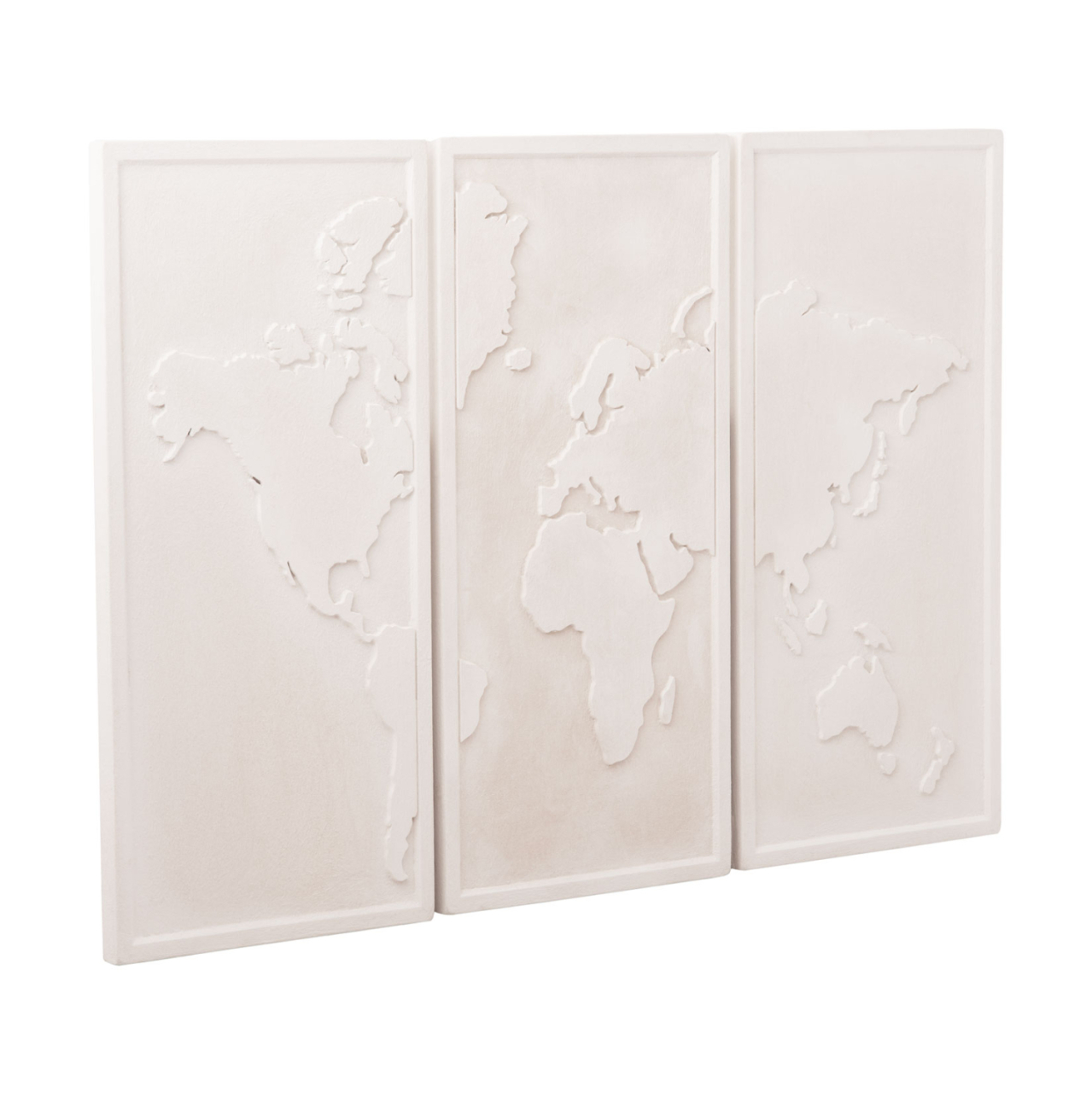 WALL PAINTING 3-FOLD WORLD MAP SANTORINI HM4504 MDF IN OFF-WHITE COLOR 180x4(thickness)x120Hcm. [3]