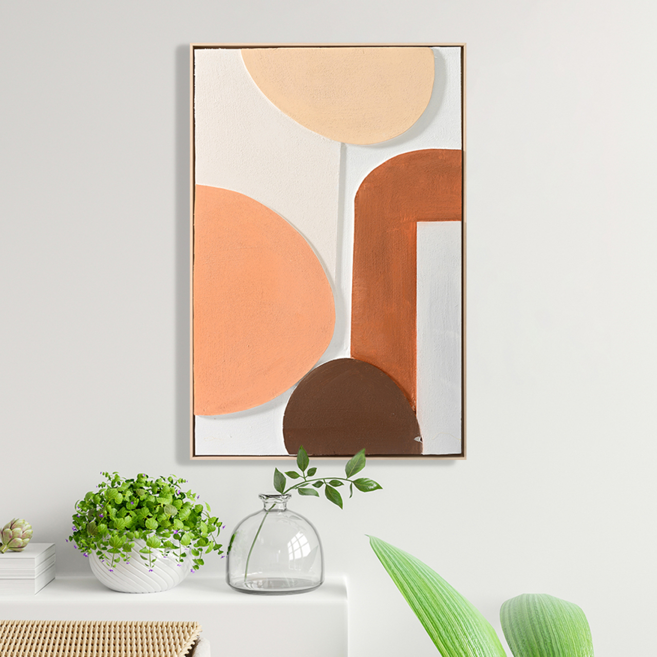 WALL PAINTING 3D FLUO HM4543.01 WITH BEIGE PS FRAME-HANDMADE SHAPES 60x4,5Χ90Hcm. [3]