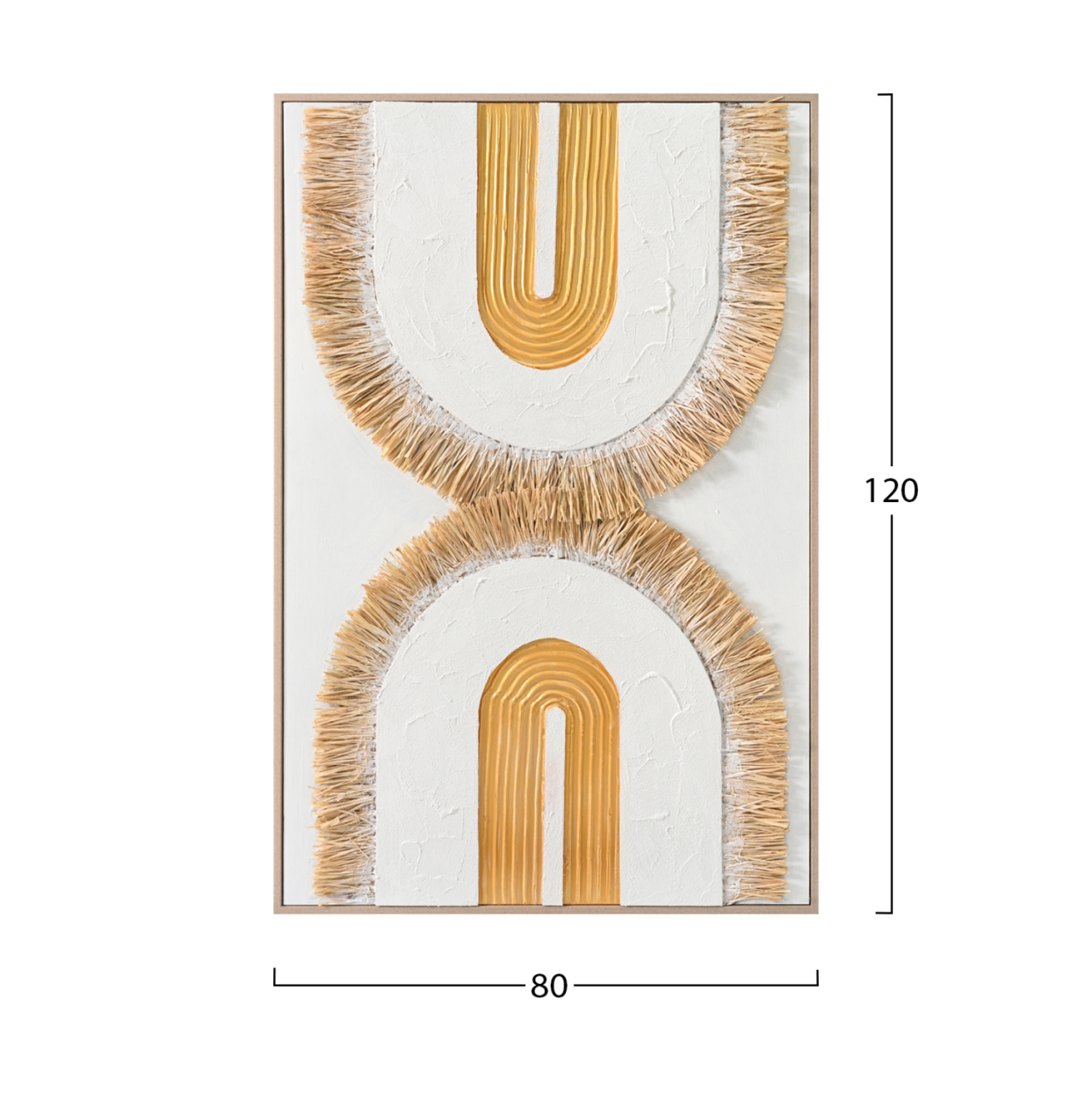 WALL PAINTING 3D HM4537.01 WITH BEIGE PS FRAME-WHITE CANVAS-HANDMADE 80x3,5x120Hcm. [2]