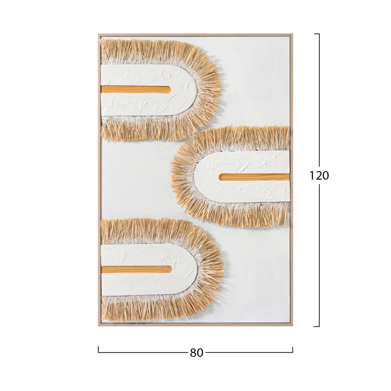 WALL PAINTING 3D HM4537.02 WITH BEIGE PS FRAME-WHITE CANVAS-HANDMADE 80x3,5x120Hcm. [2]