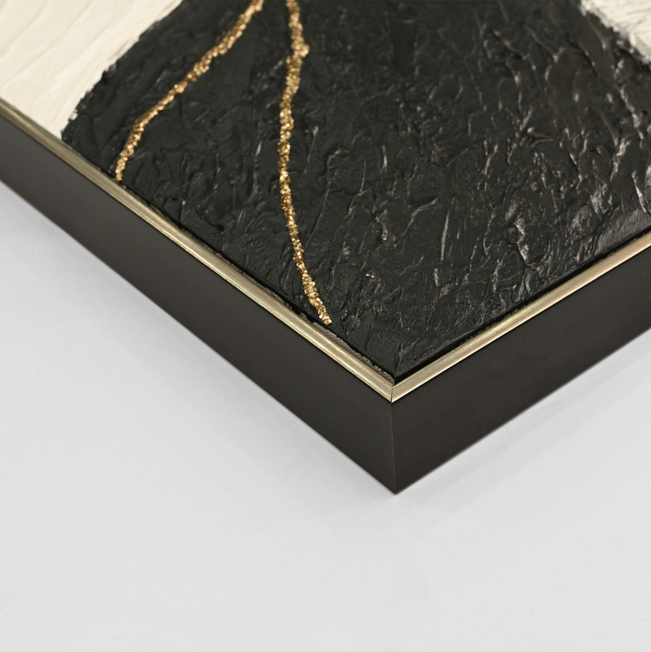 WALL PAINTING ABSTRACT HM4552.01 BEIGE PS FRAME-CANVAS- HANDMADE 152x4.5x52Hcm. [4]