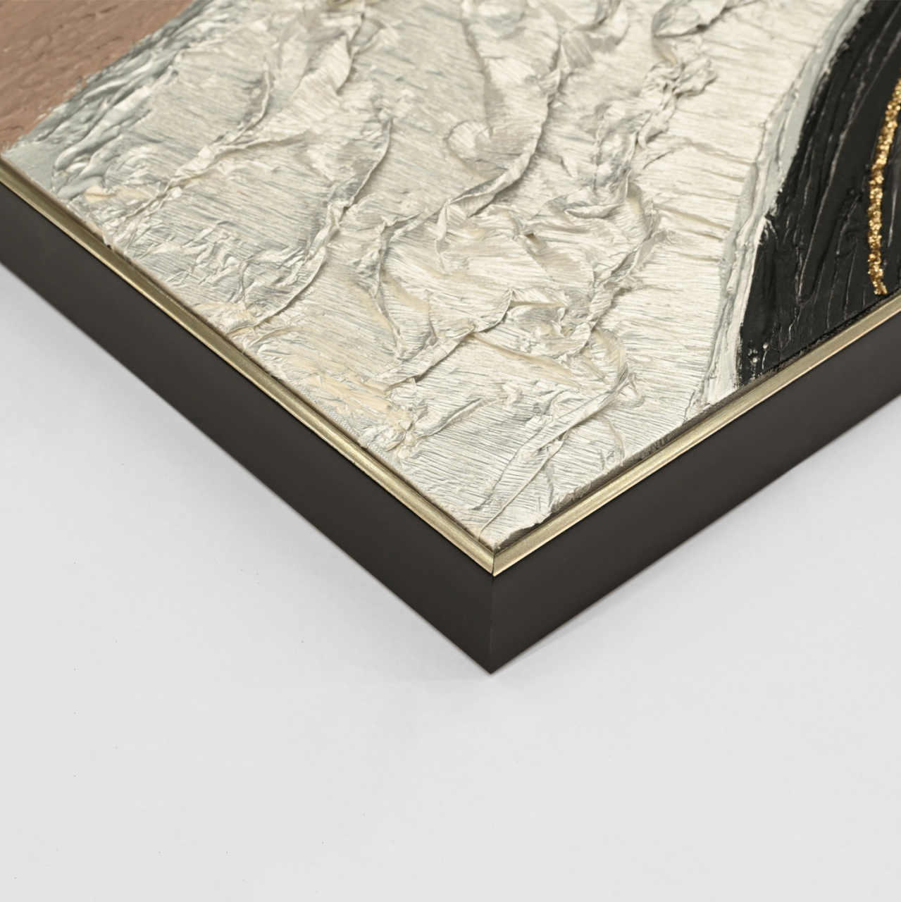 WALL PAINTING ABSTRACT HM4552.02 BEIGE PS FRAME-CANVAS-HANDMADE 152x4.5x52Hcm. [4]