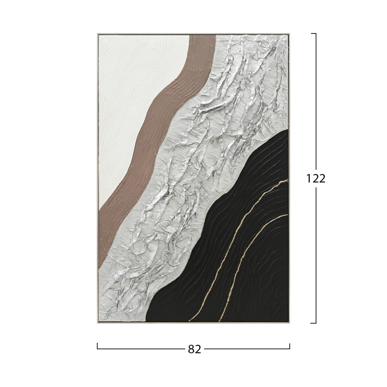 WALL PAINTING ABSTRACT HM4553.02 BEIGE PS FRAME-CANVAS-HANDMADE 82x4.5x122Hcm. [2]
