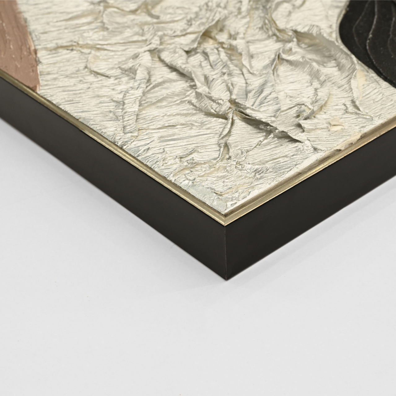 WALL PAINTING ABSTRACT (SQUARE) HM4553.01 BEIGE PS FRAME-CANVAS-HANDMADE 82x4.5x82Hcm. [4]