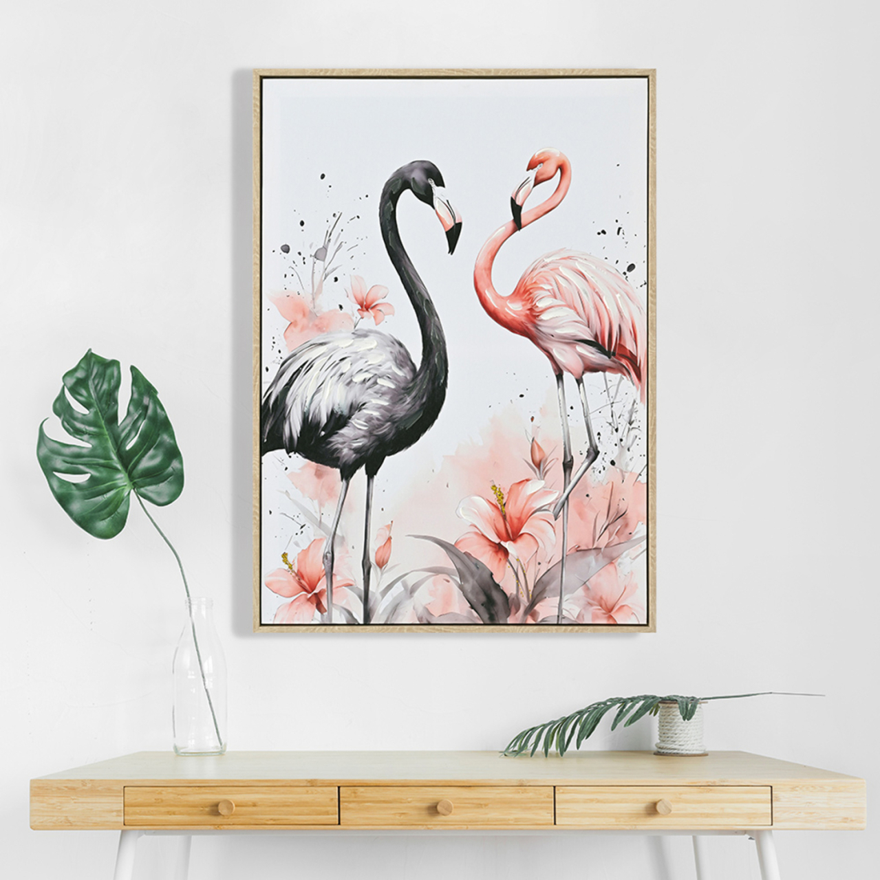 WALL PAINTING FLAMINGOS HM4562 BEIGE PS FRAME-PRINTED CANVAS 52.5x2.8x72.5Hcm. [3]
