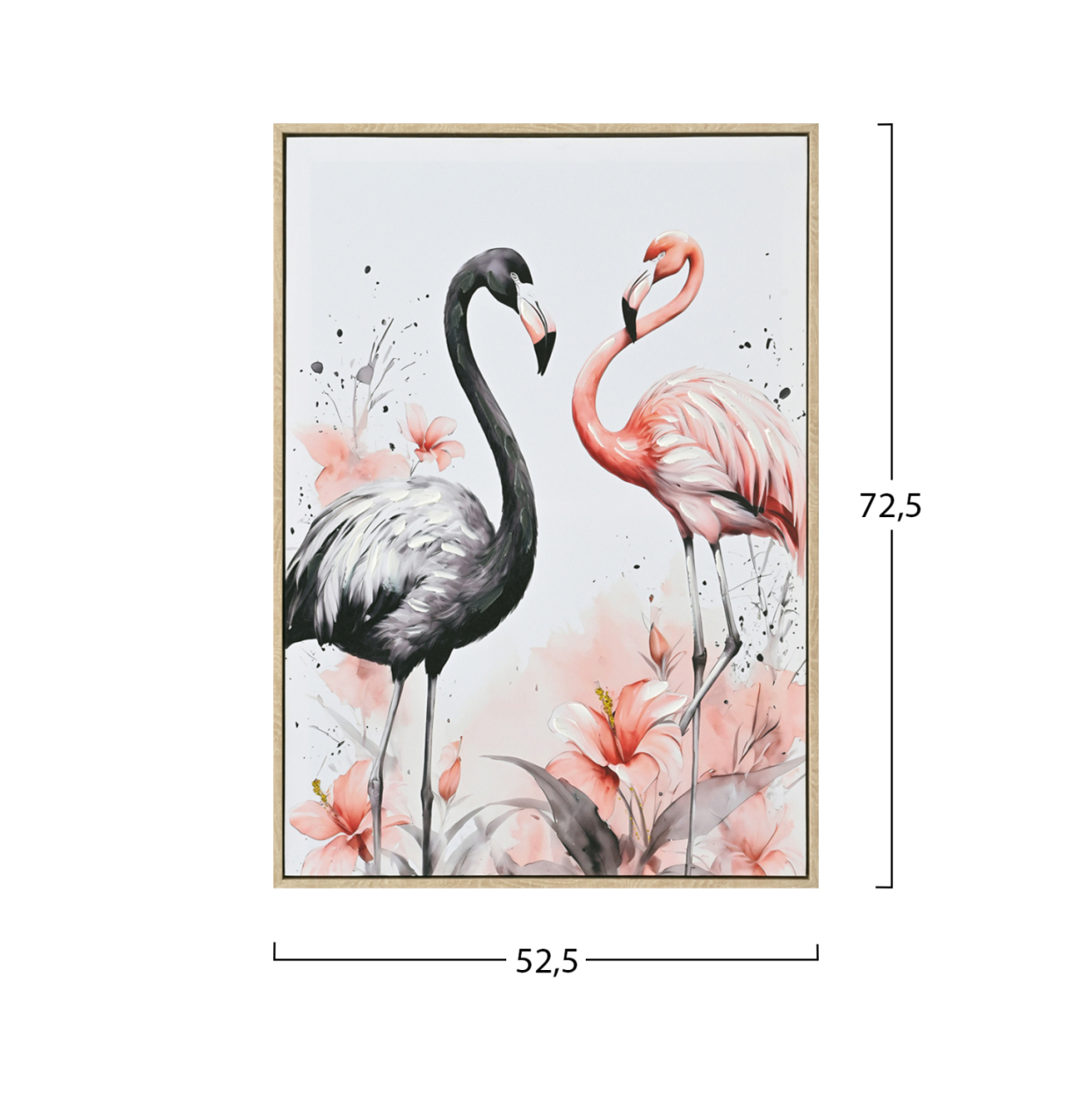 WALL PAINTING FLAMINGOS HM4562 BEIGE PS FRAME-PRINTED CANVAS 52.5x2.8x72.5Hcm. [2]