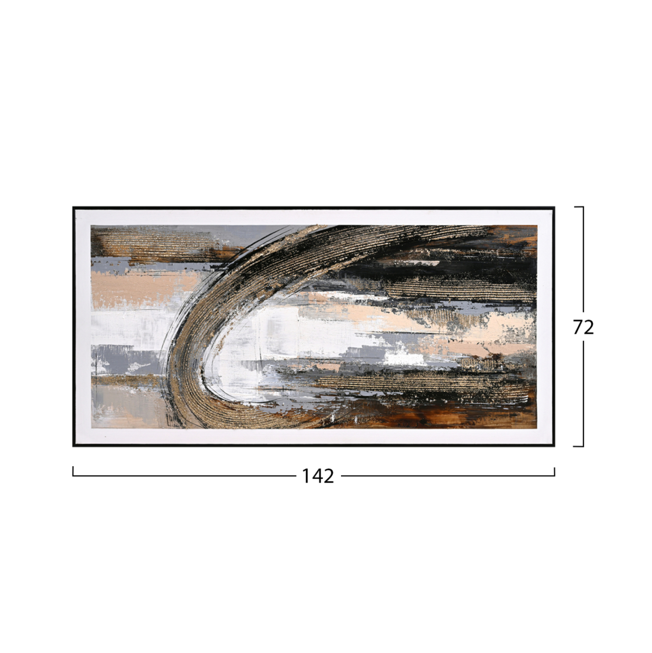 WALL PAINTING HM4538 WITH BLACK PS FRAME-CANVAS WITH ABSTRACT IMAGE 72x4,5x142Hcm. [2]