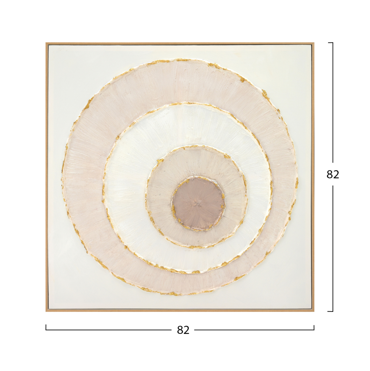 WALL PAINTING HM4559 WITH BEIGE PS FRAME-CANVAS CIRCLES 82x4,5x82Hcm. [2]
