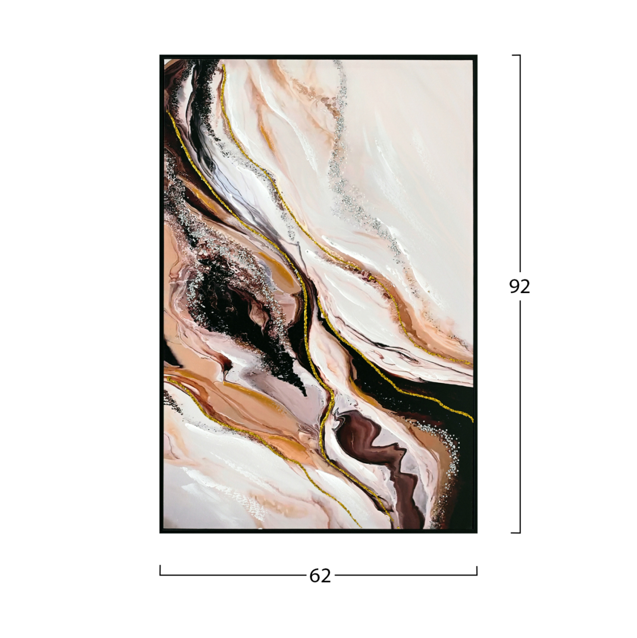 WALL PAINTING HM4560 BLACK PS FRAME-PRINTED CANVAS ABSTRACT 62x4x92Hcm. [2]