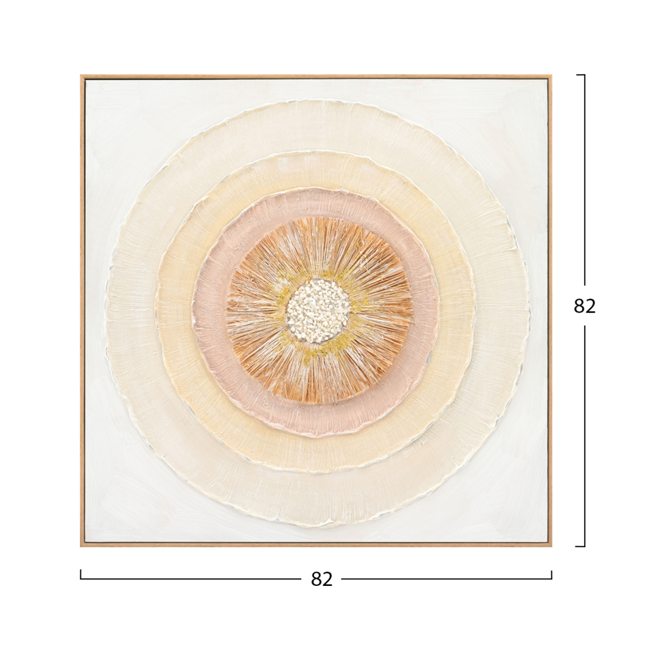 WALL PAINTING HM4577 WITH BEIGE PS FRAME-CANVAS CIRCLES 82x4,5x82Hcm. [2]