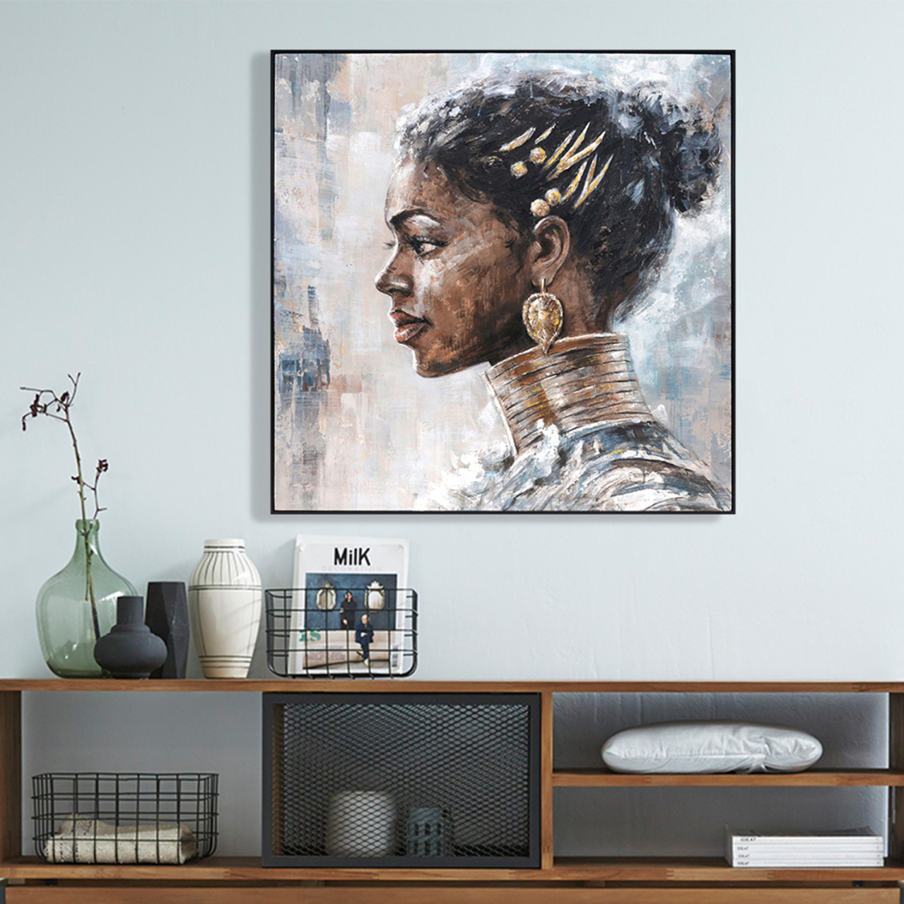 WALL PAINTING MARIP HM4544 BLACK PS FRAME-PRINTED CANVAS 102x4,5x102Hcm. [3]