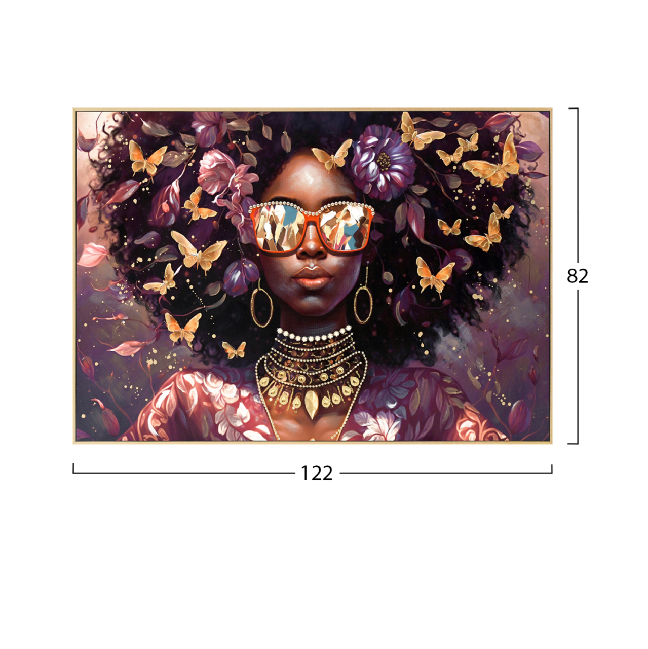 WALL PAINTING MARIP HM4569 BEIGE PS FRAME-PRINTED CANVAS WOMAN'S FACE WITH GLASSES 82x4,5x82Hcm. [2]