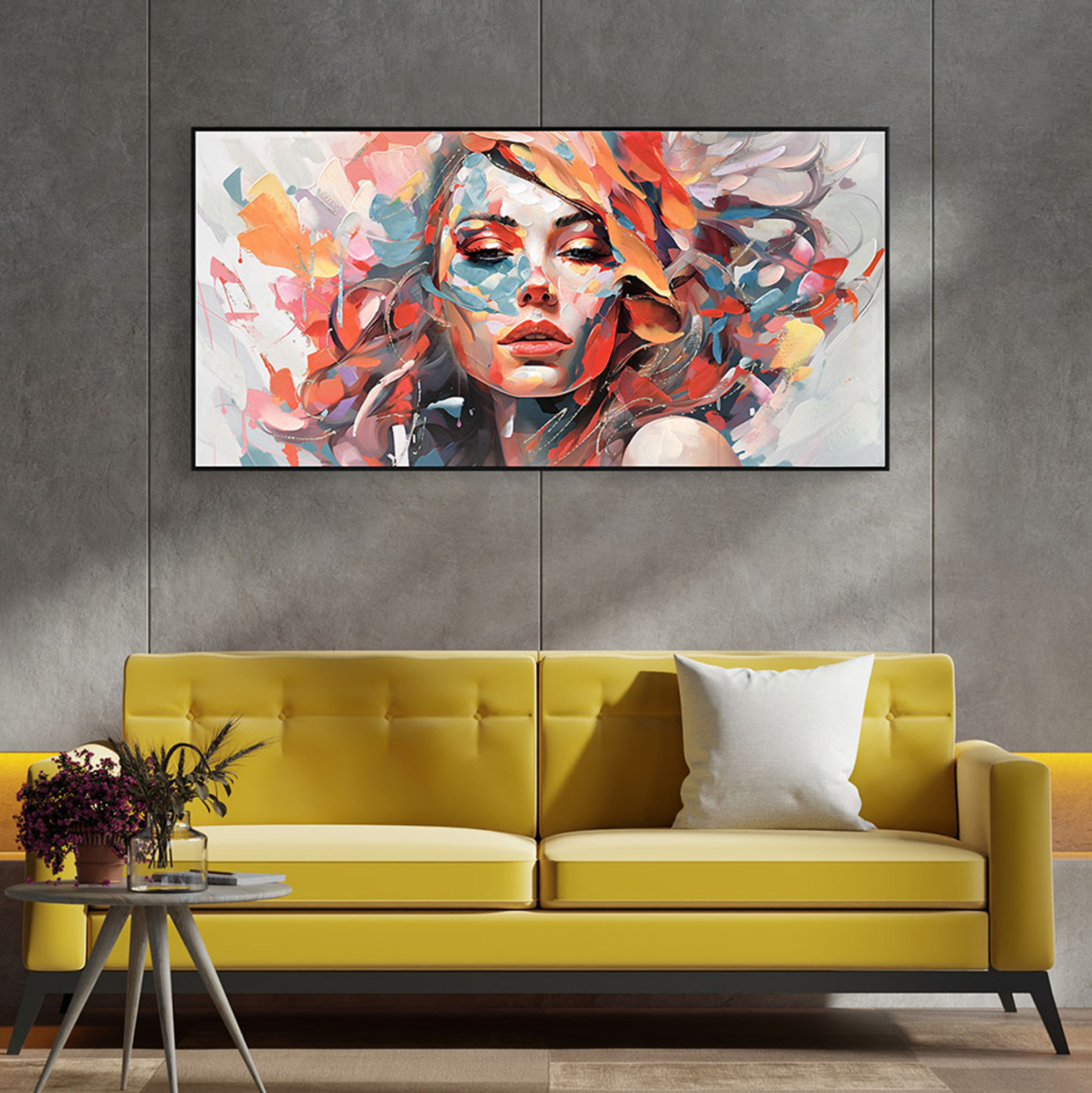 WALL PAINTING MARIP HM4570 BLACK PS FRAME-PRINTED CANVAS 122x4,5x62Hcm. [3]