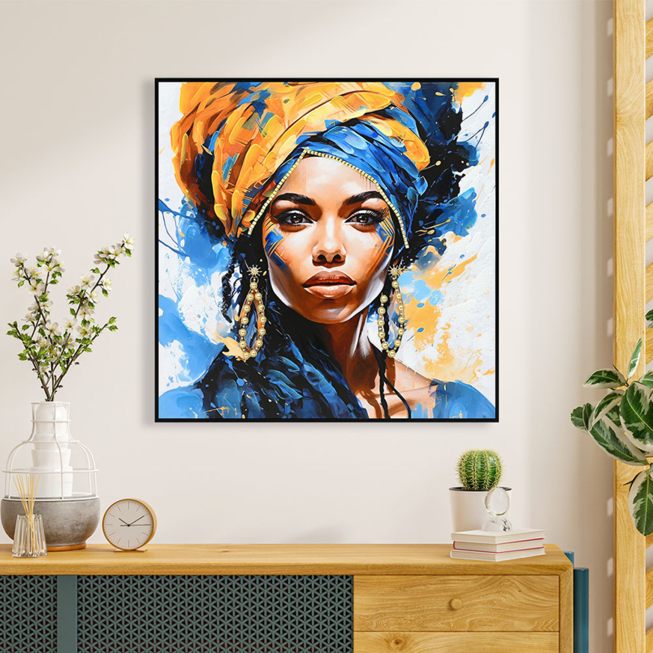 WALL PAINTING ONNANOKO HM4565 BLACK PS FRAME-PRINTED CANVAS WOMAN FIGURE 82x4,5x82Hcm. [3]