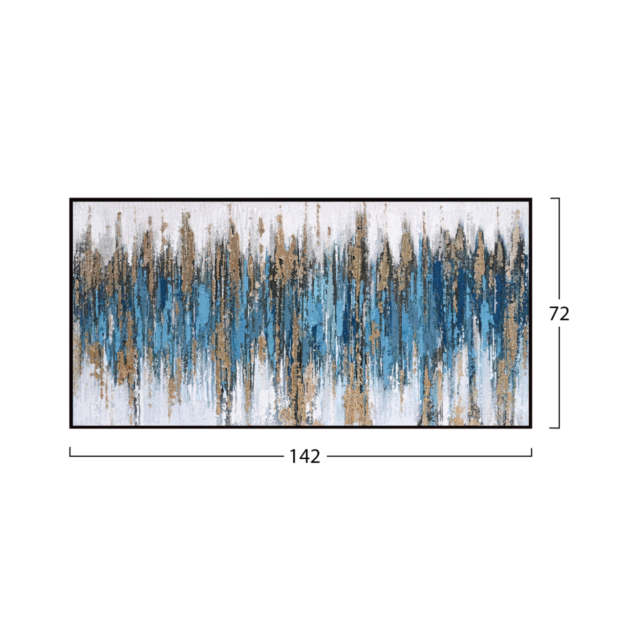 WALL PAINTING SEDIMENT (BLUE) HM4574.02 BEIGE PS FRAME-CANVAS 142x4.5x72Hcm. [2]