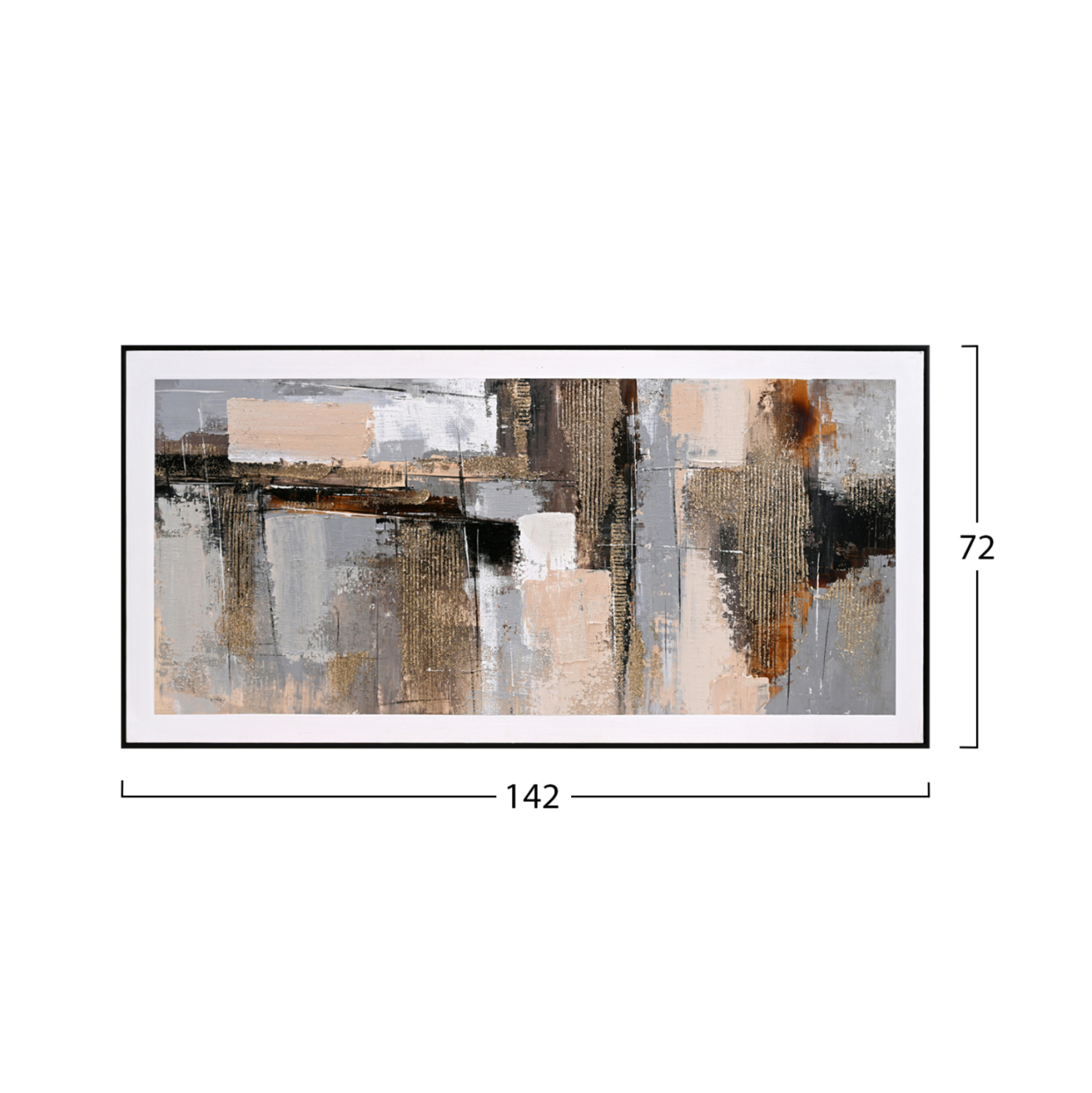 WALL PAINTING SEDIMENT HM4551 BLACK PS FRAME-CANVAS 142x4.5x72Hcm. [2]