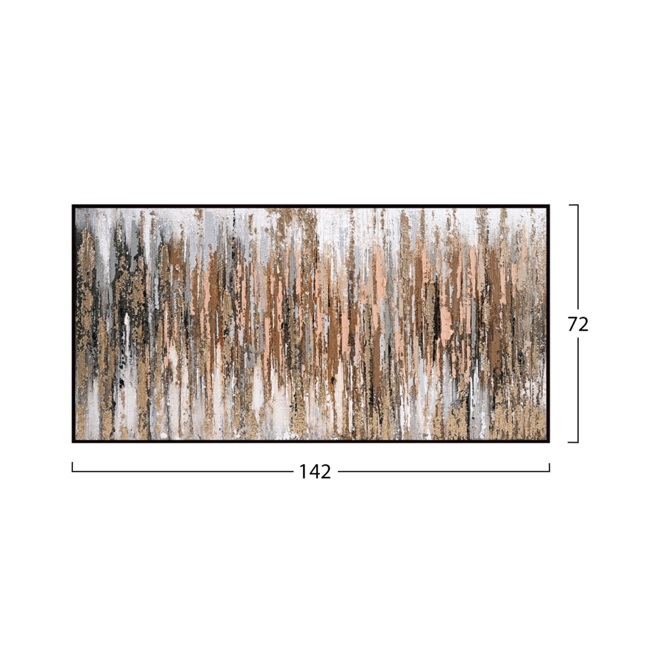 WALL PAINTING SEDIMENT HM4574.01 BLACK PS FRAME-CANVAS 142x4.5x72Hcm. [2]