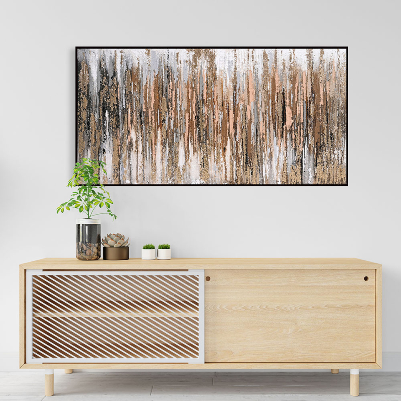 WALL PAINTING SEDIMENT HM4574.01 BLACK PS FRAME-CANVAS 142x4.5x72Hcm. [3]