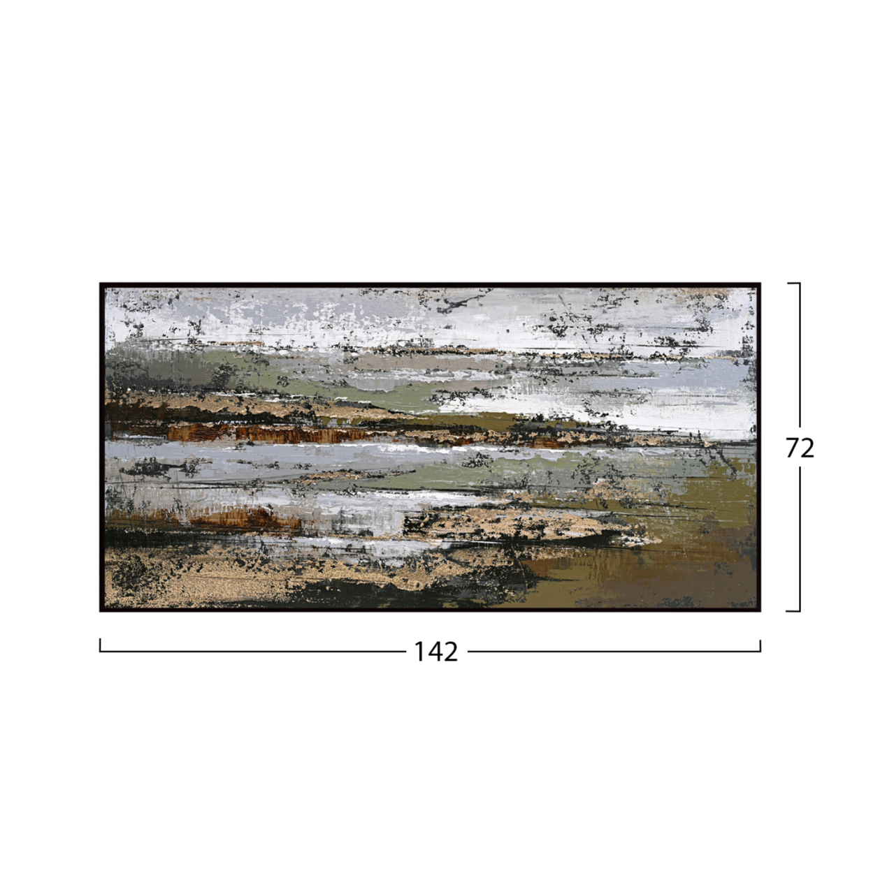 WALL PAINTING SEDIMENT HM4575.01 BLACK PS FRAME-CANVAS 142x4.5x72Hcm. [2]