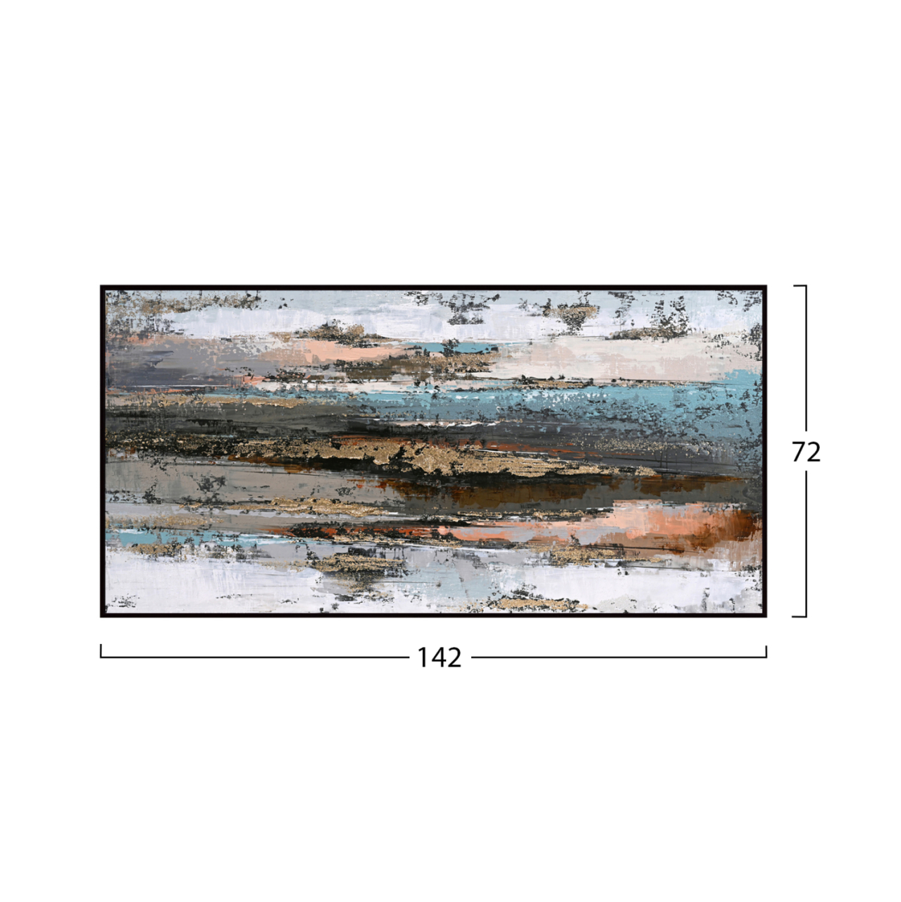 WALL PAINTING SEDIMENT HM4575.02 BLACK PS FRAME-CANVAS 142x4.5x72Hcm. [2]