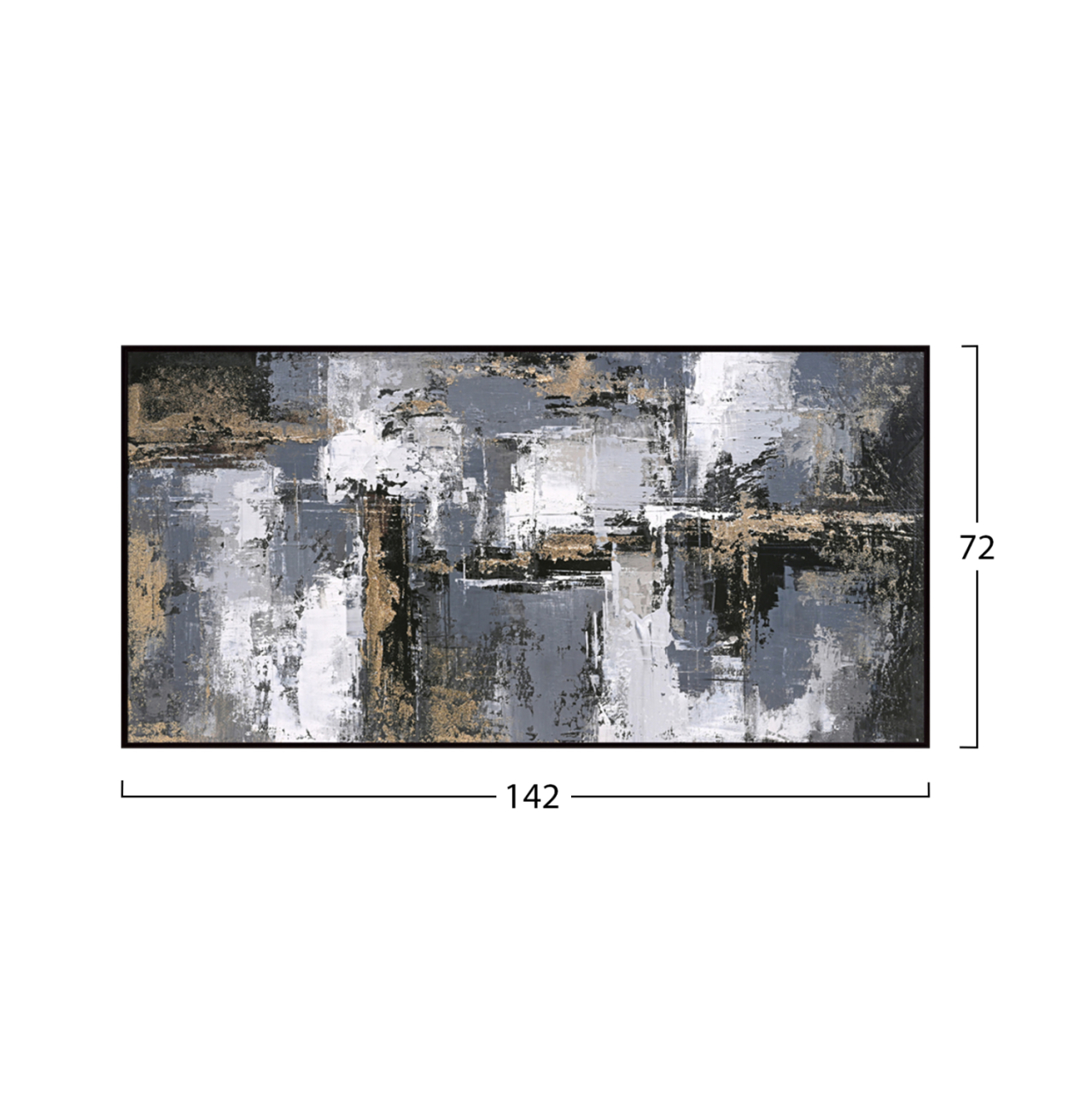 WALL PAINTING SEDIMENT HM4576 BLACK PS FRAME-CANVAS 142x4.5x72Hcm. [2]