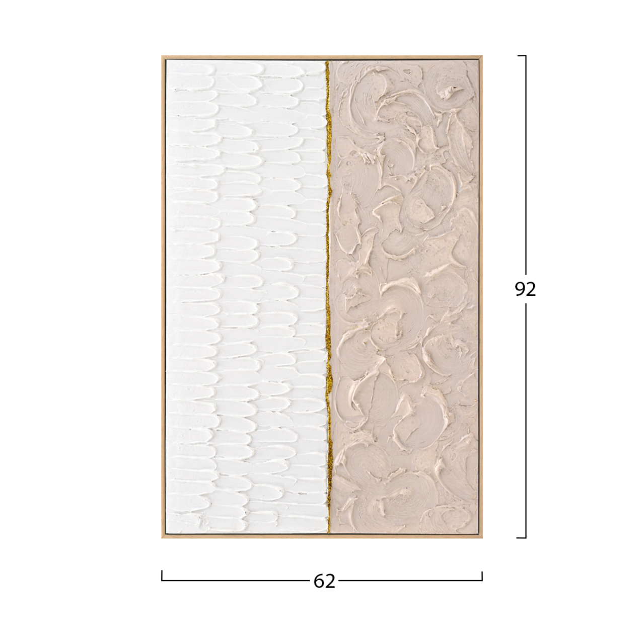 WALL PAINTING SHON HM4558 WITH BEIGE PS FRAME-CANVAS IN BEIGE and WHITE 62x4,5x92Hcm. [2]