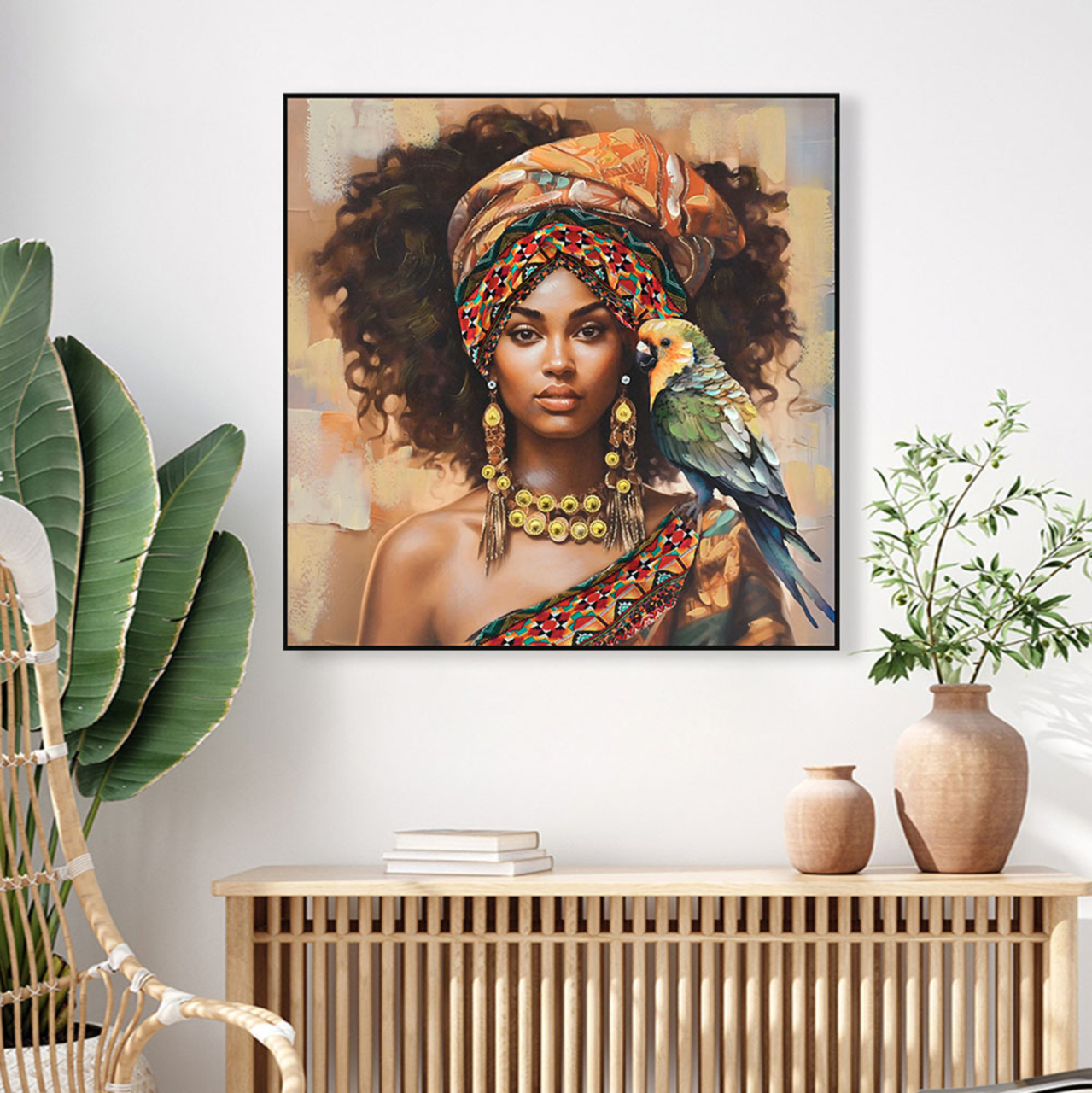 WALL PAINTING SQUARE ONNANOKO HM4566 BLACK PS FRAME-PRINTED CANVAS WOMAN FIGURE 82x4,5x82Hcm. [3]