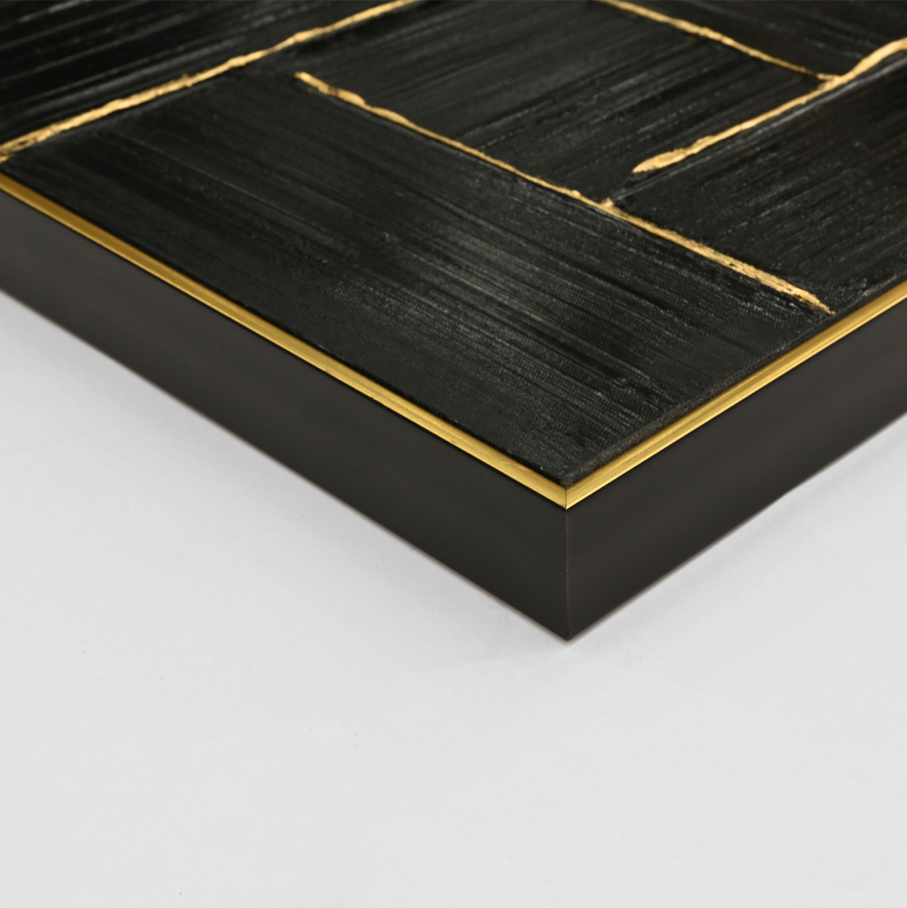 WALL PAINTING STELLON HM4550 BEIGE PS FRAME-BLACK CANVAS-HANDMADE 62x4,5x82Hcm. [4]