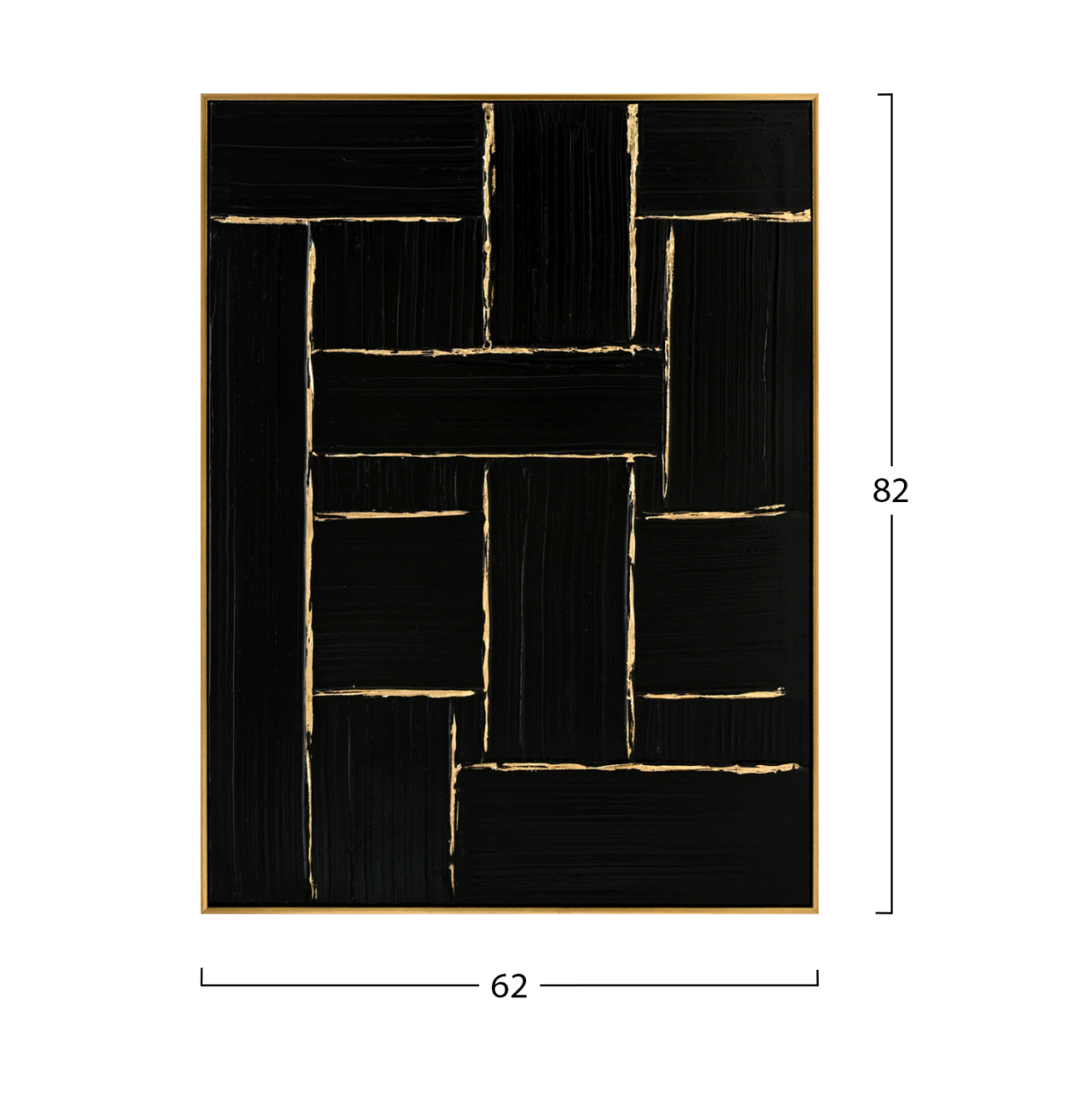 WALL PAINTING STELLON HM4550 BEIGE PS FRAME-BLACK CANVAS-HANDMADE 62x4,5x82Hcm. [2]